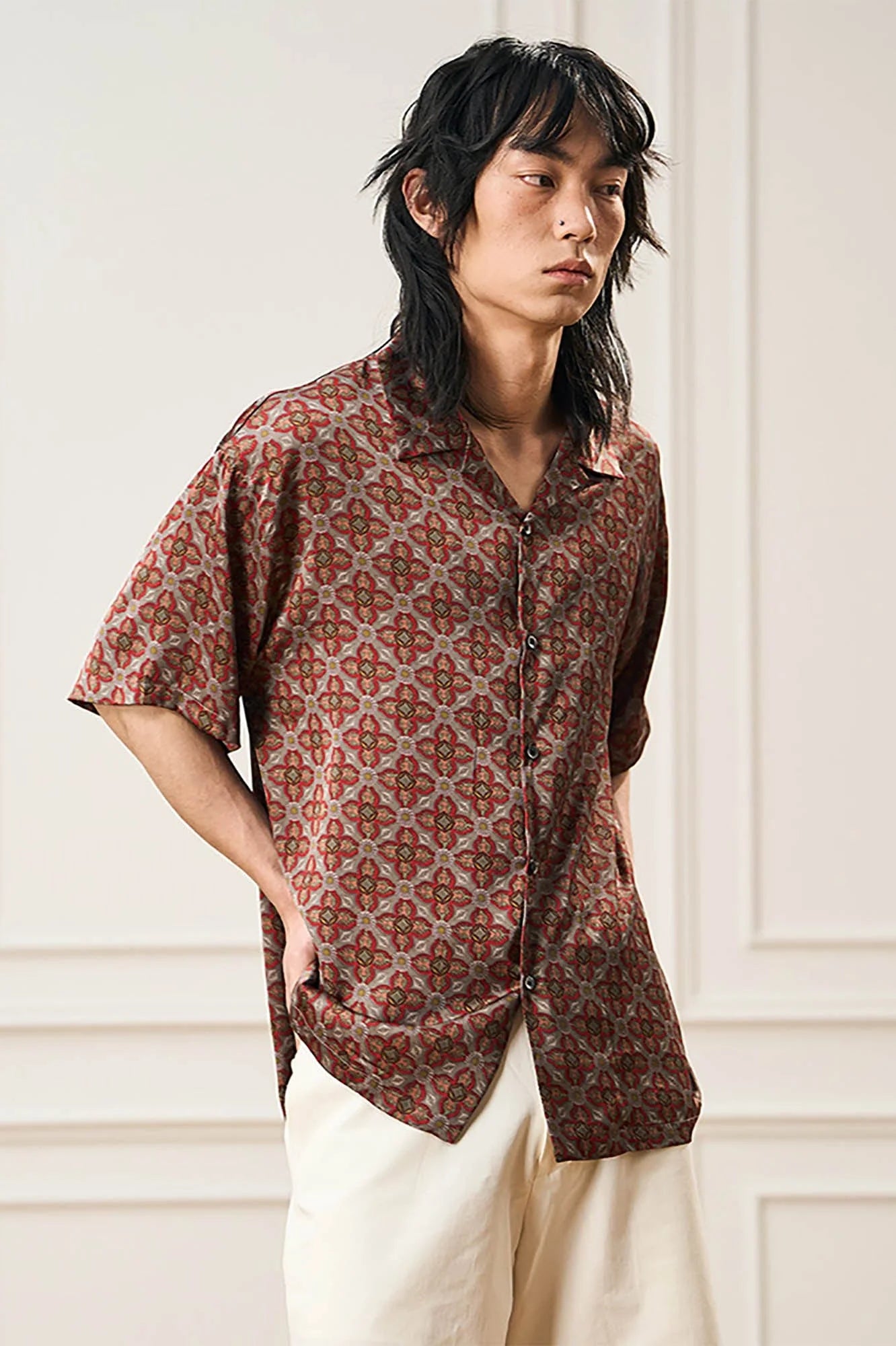 EPIC POETRY Medieval Tile Cuban Half Shirt