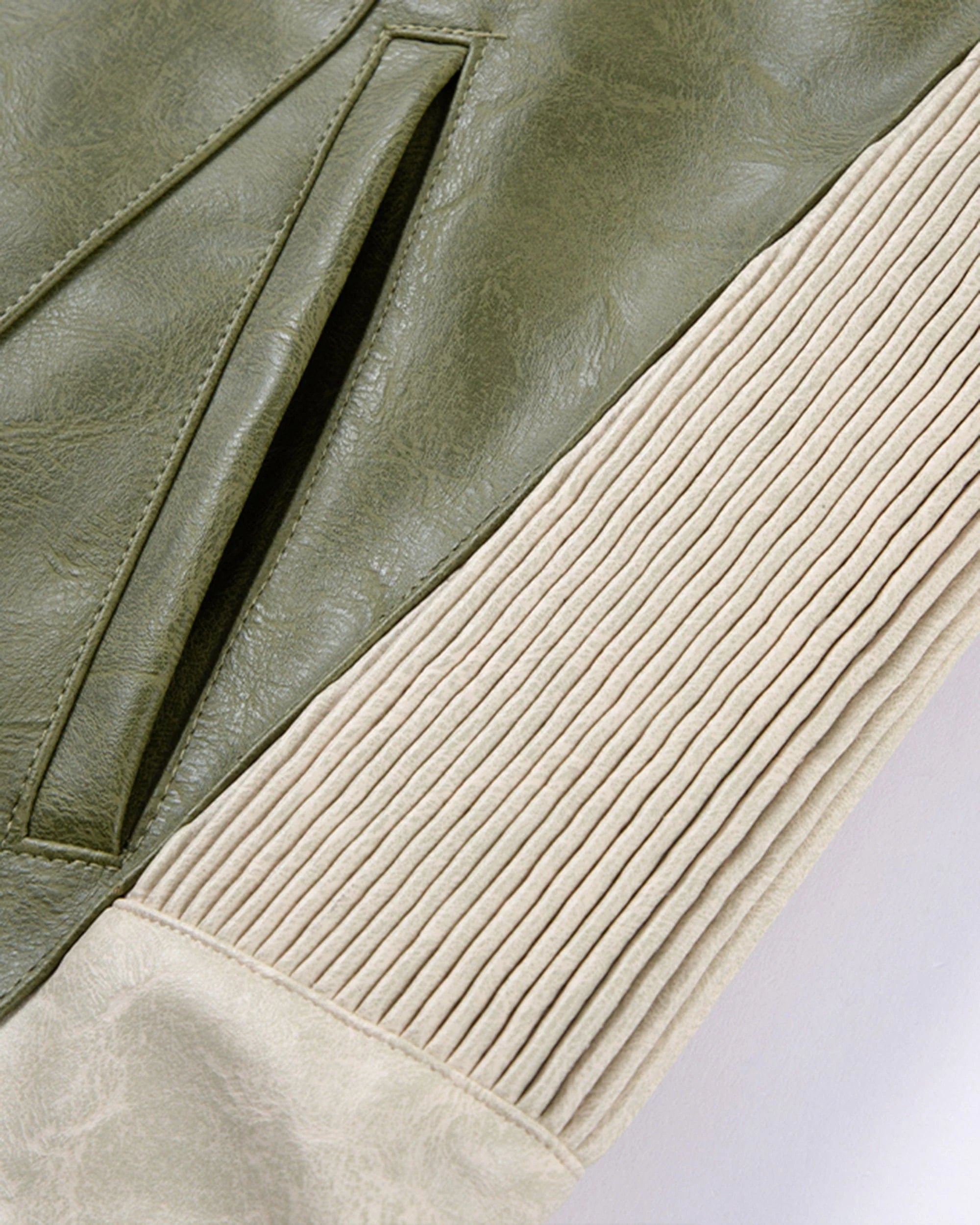 F2CE Modern Deconstructed Faux Leather Biker Jacket