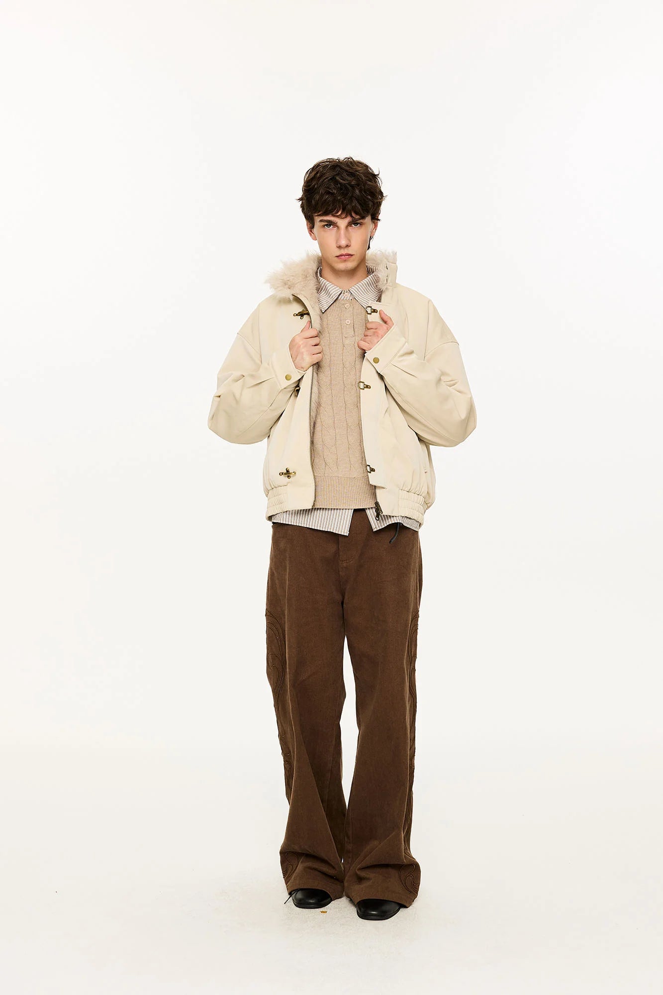 KREATE Faux Fur Lining PU Jacket