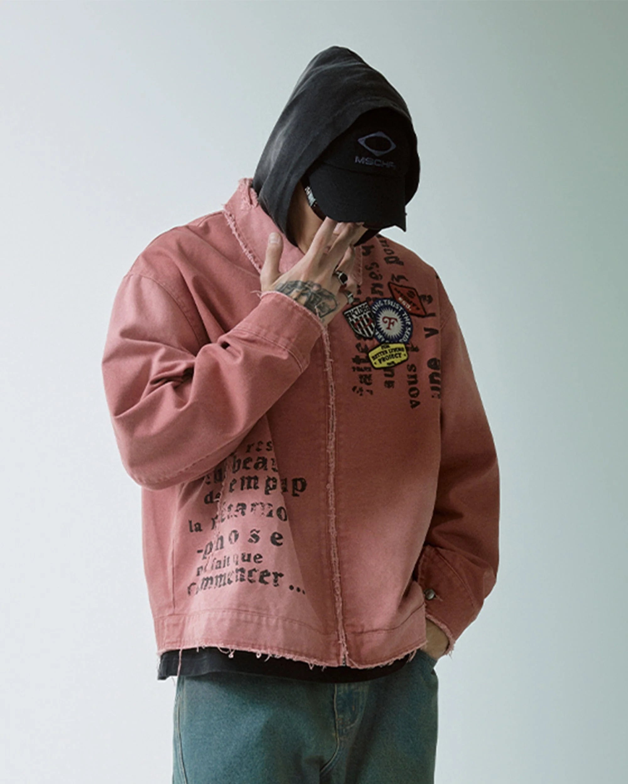 F2CE Distressed Badge Patchwork Jacket