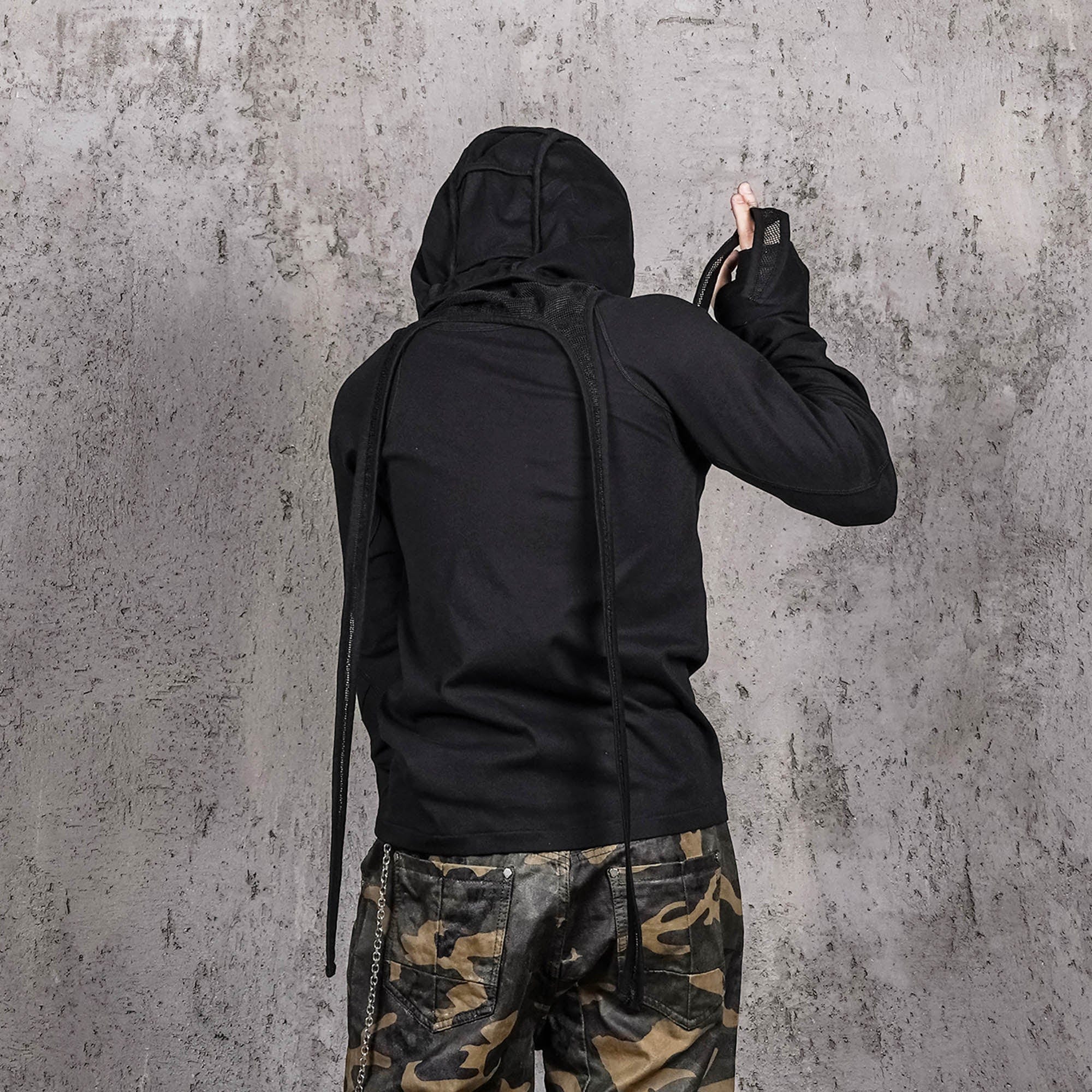 UNDERWATER Cross Embroidered High Neck Long-Sleeve Tee