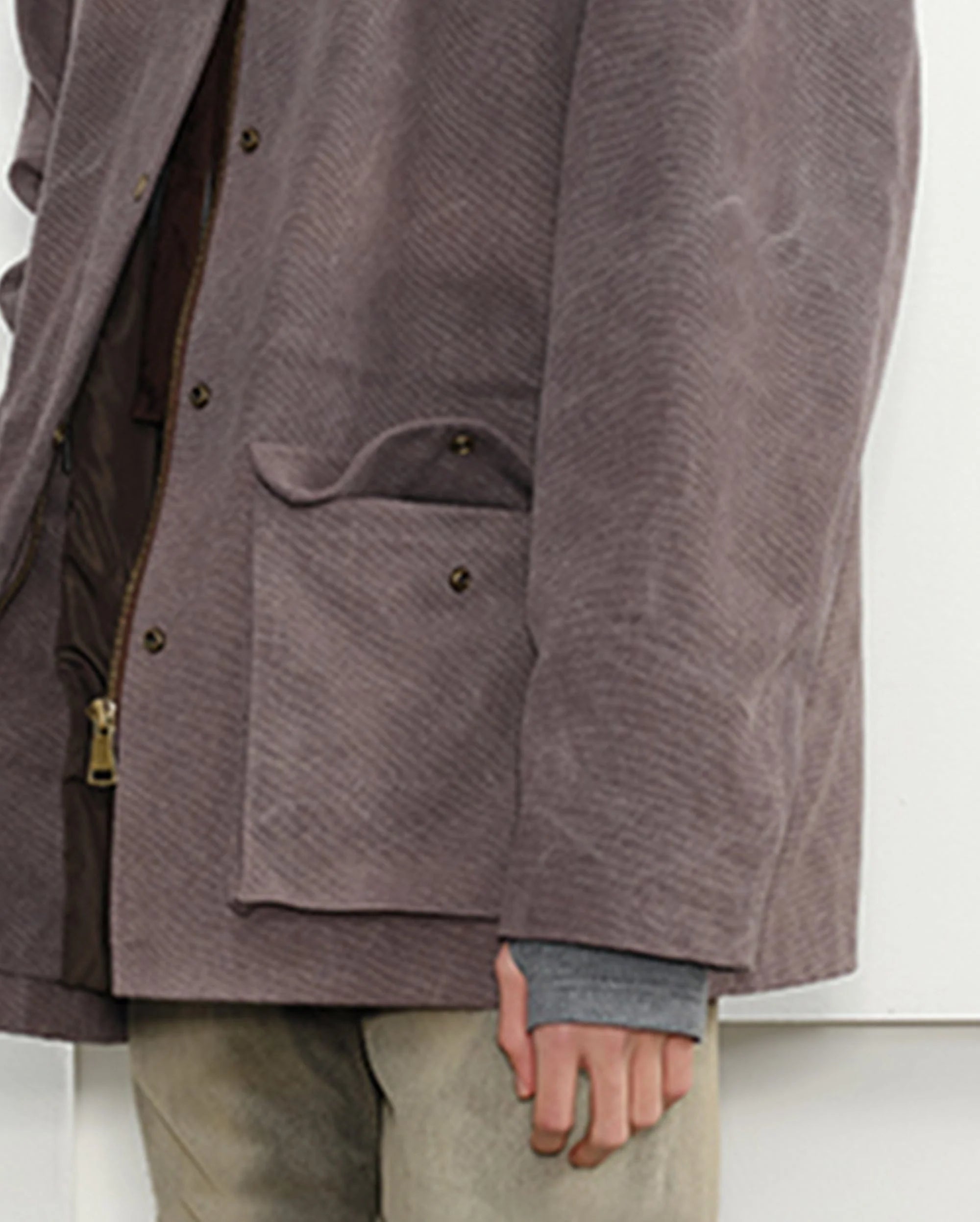 KREATE Aged Canvas Spliced Big-Pocket Jacket