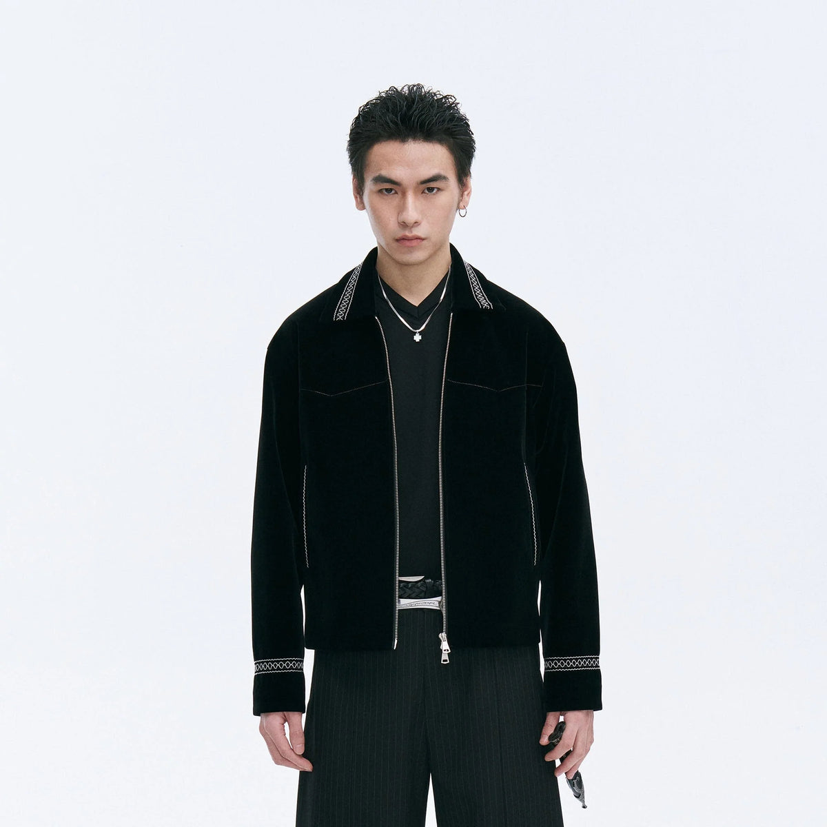 CATSSTAC Velvet Embroidered Trim Jacket