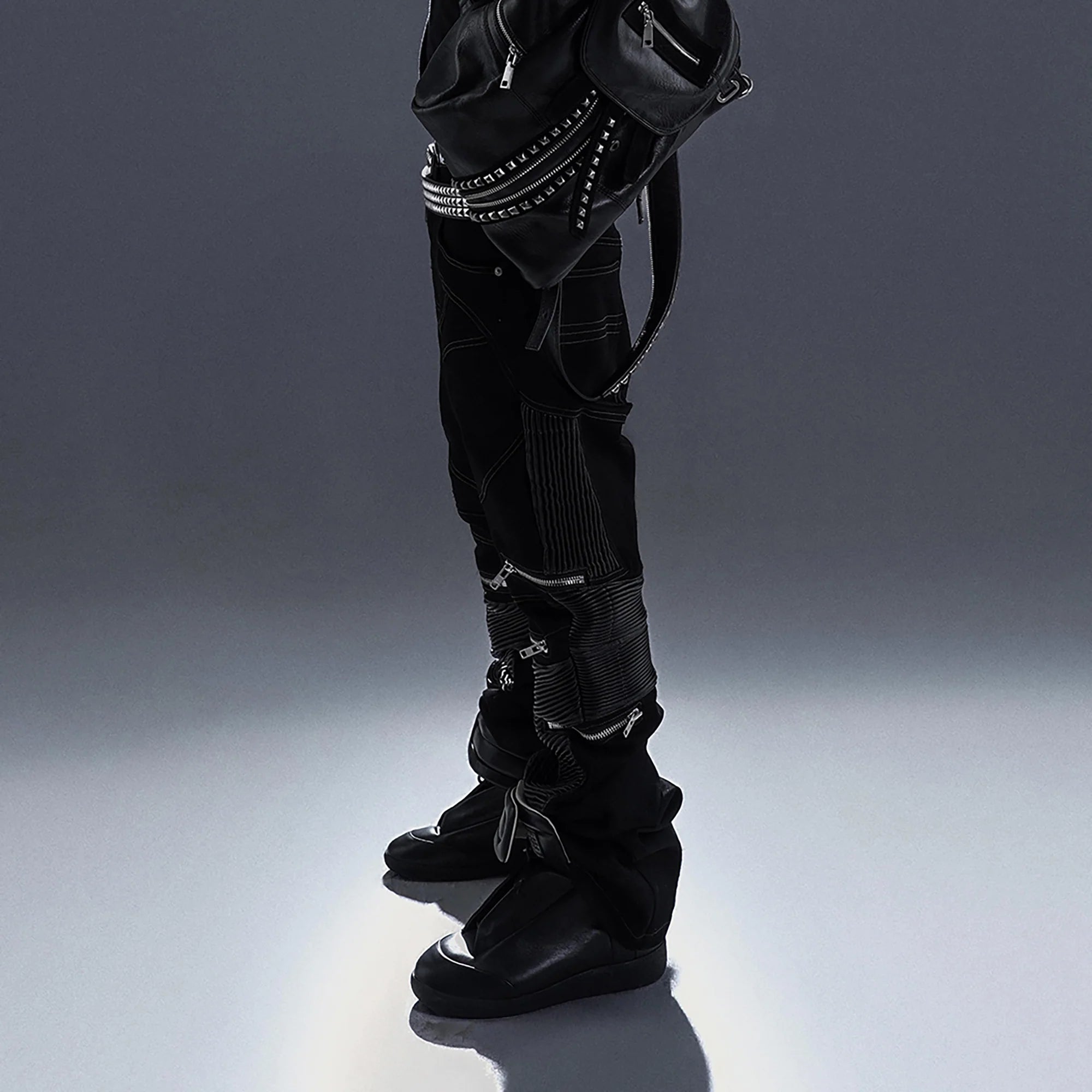 PCCVISION Multi-Zip Stitched Slim Pants