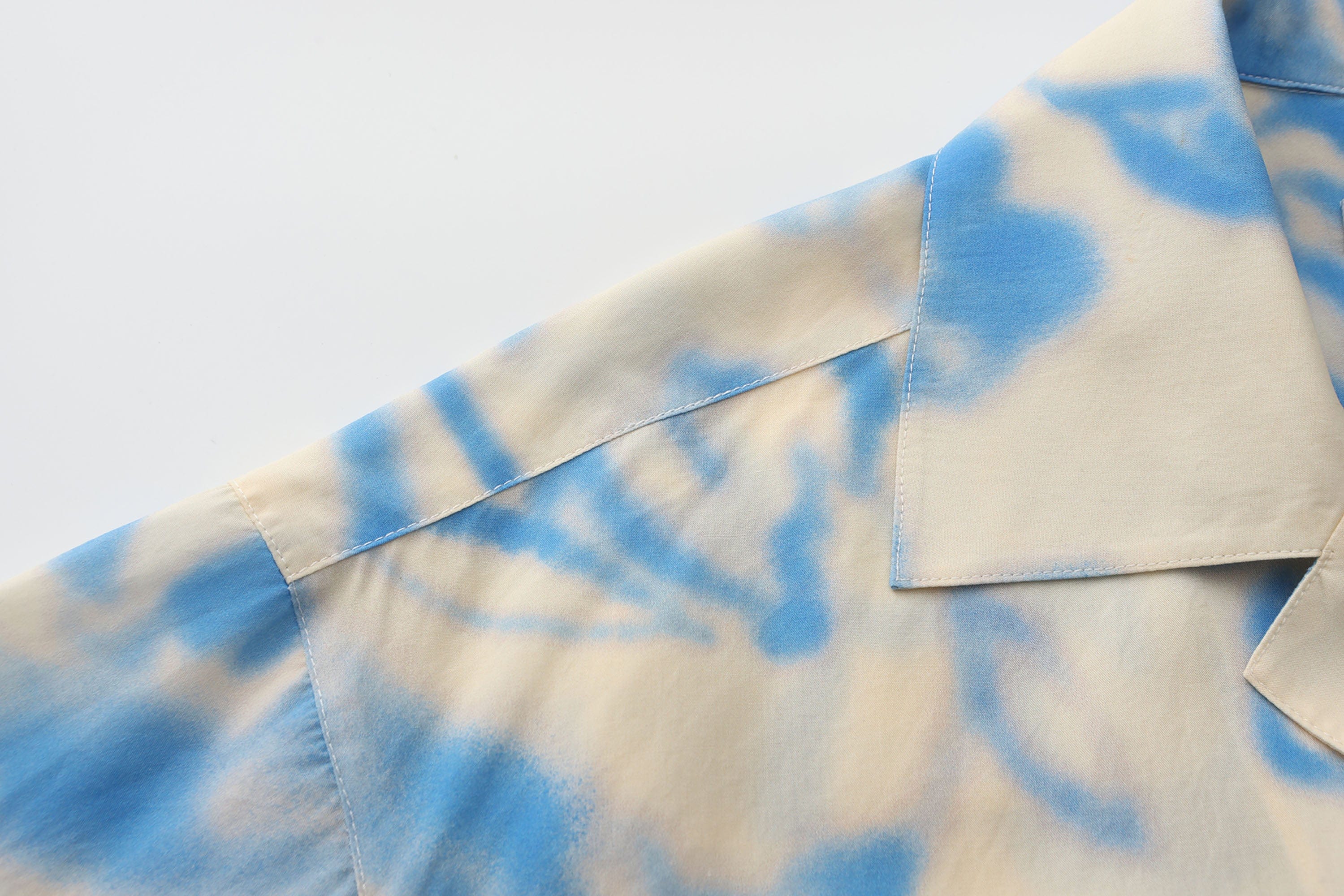 ORAL UTOPIA Airbrushed Floral Tencel Cuban Half Shirt