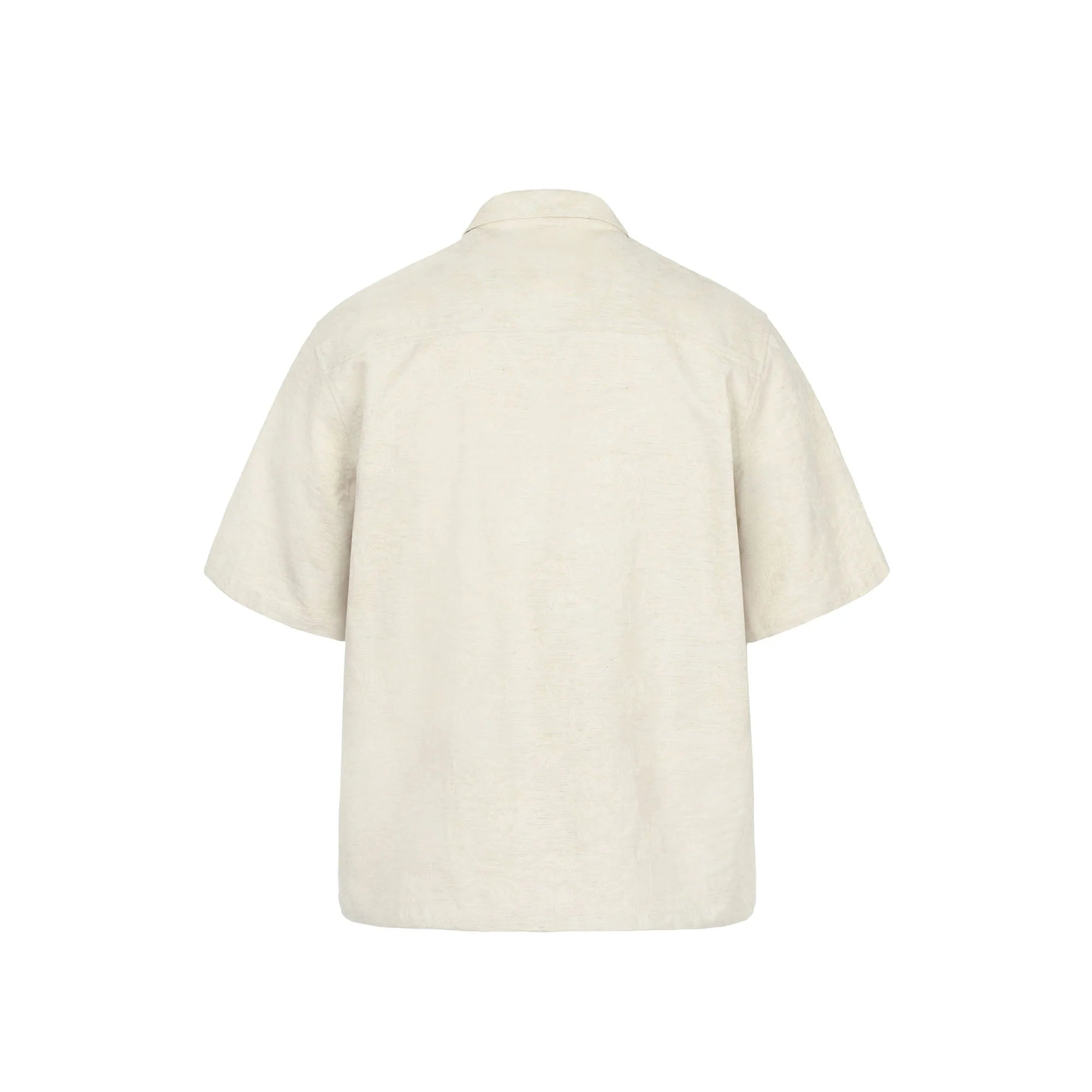 OKAYTHXBYE Floral Embossed Stand Collar Shirt