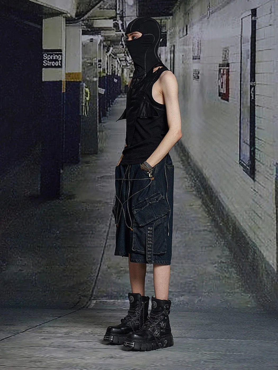 DND4DES Star Drawstring Deconstructed Denim Shorts