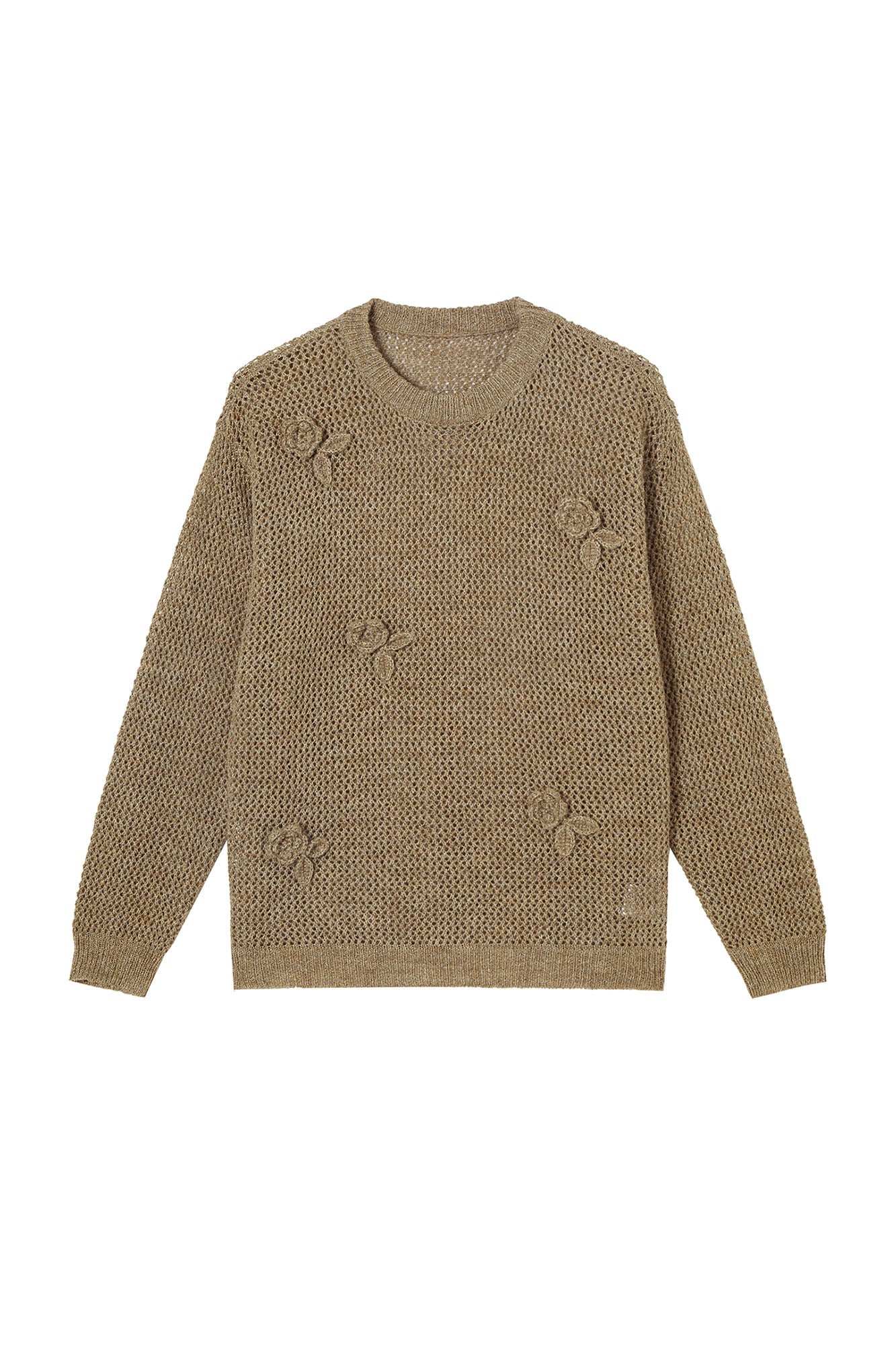 CLP Crochet Rose Wool-Blend Sweater