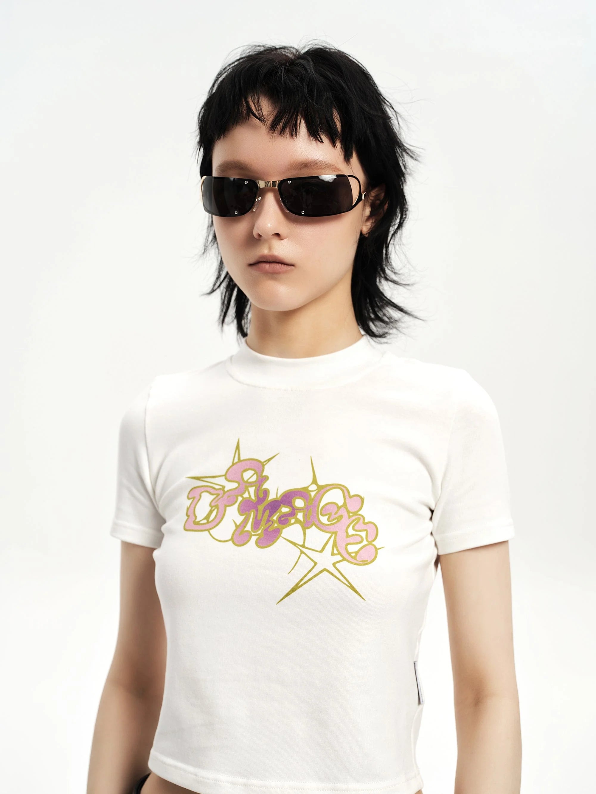 DAMAGE ASIA OPTICALS Modern Rivet Square Frame Sunglasses