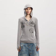 DND4DES Gothic Graphic Slim Zip-Up Hoodie