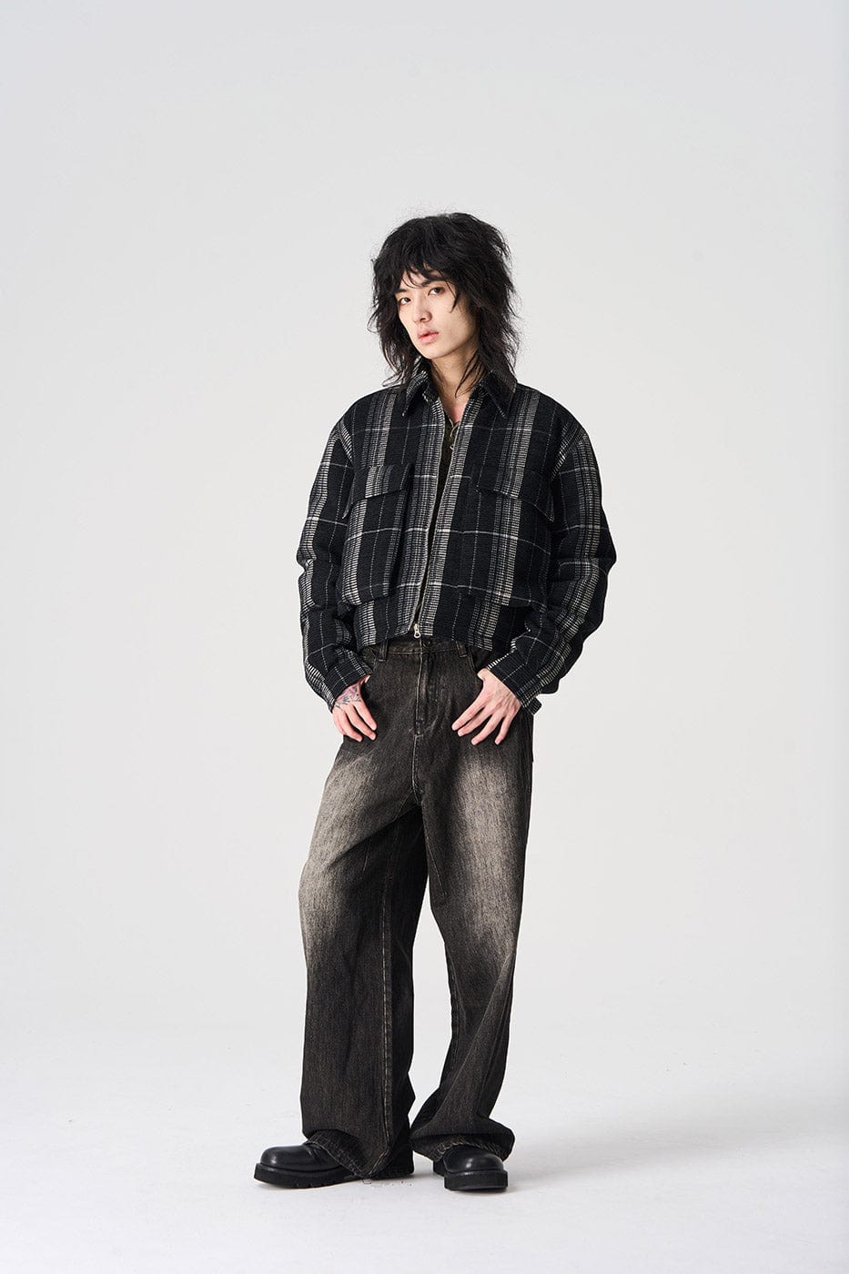 EPIC POETRY Plaid Puffer Jacket