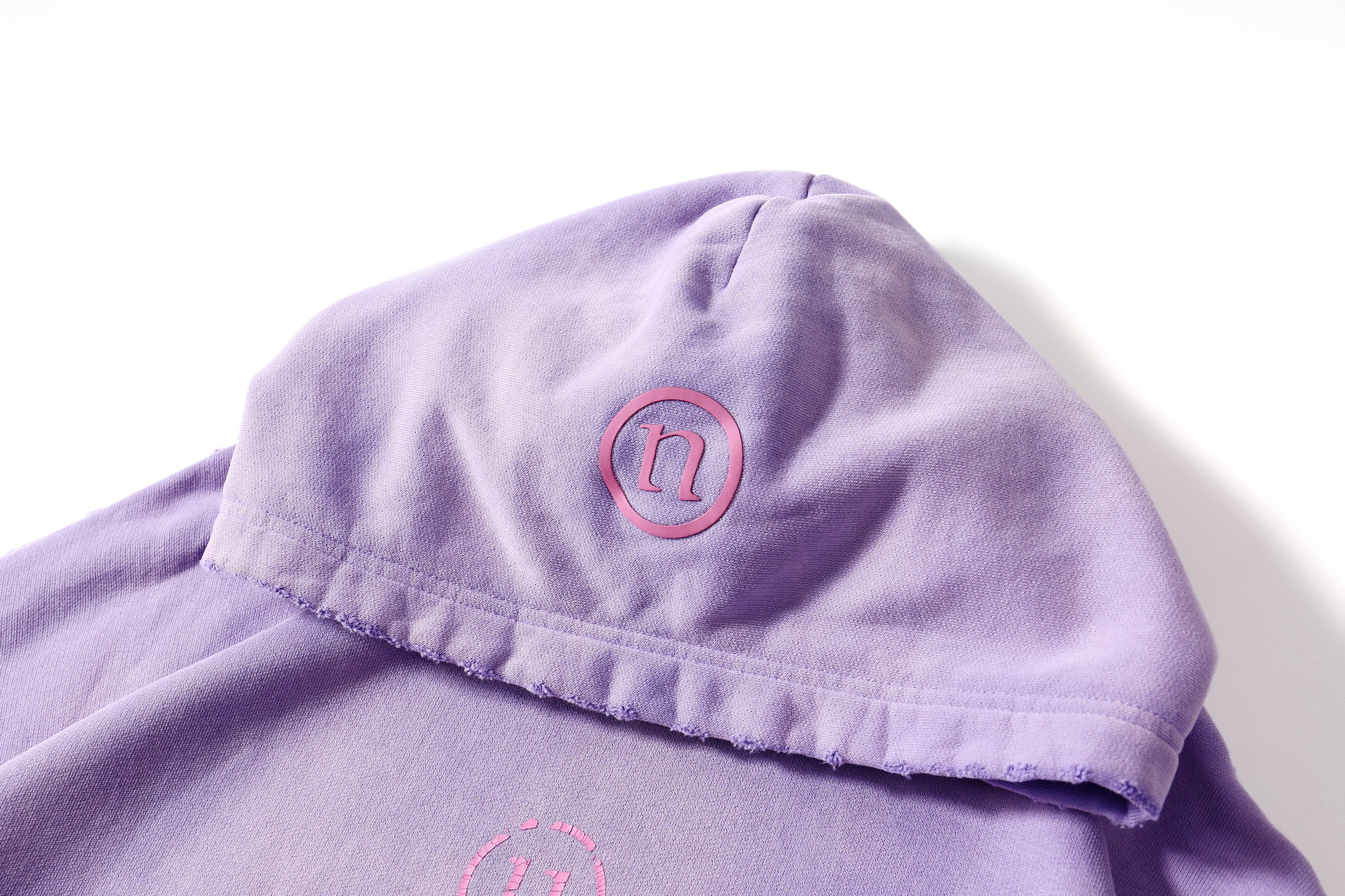 ULIPERY Distressed Gradient Oversized Hoodie Purple