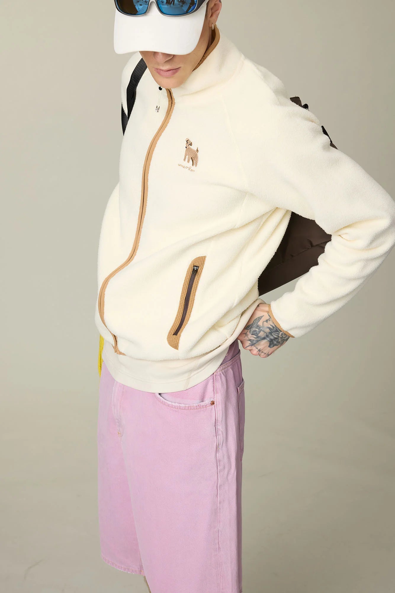 UMAMIISM Contrast Trim Fleece Jacket