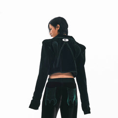 EMBRYO Devil Horned Velvet Cropped Jacket