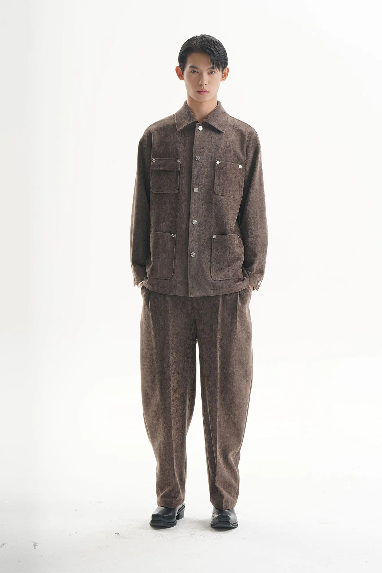 ORAL UTOPIA Pleated Oversized Tapered Pants