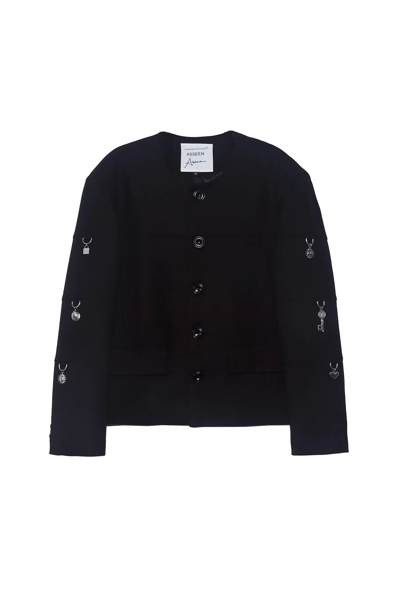 ASSEEN Padded-Shoulder Charm Jacket