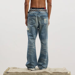 DND4DES Ripped Studded Flared Jeans