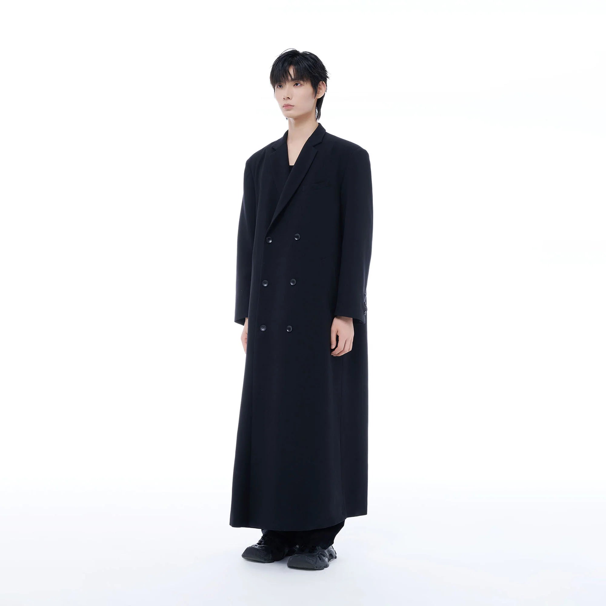 TUIMU Double-Breasted Maxi Trench Coat