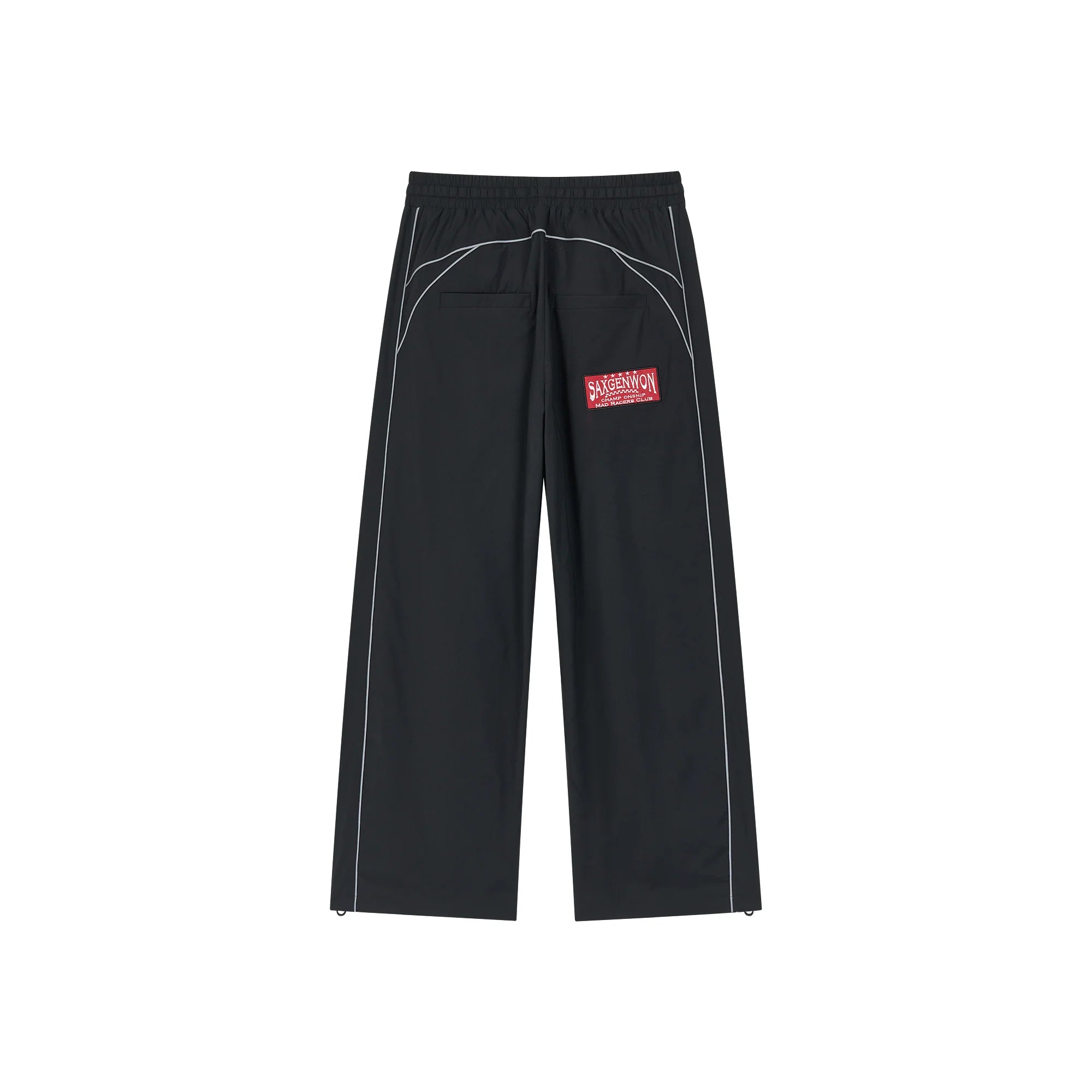 SAVAGEGROWTHWORLD Embroidered Logo Piped Straight-Leg Pants