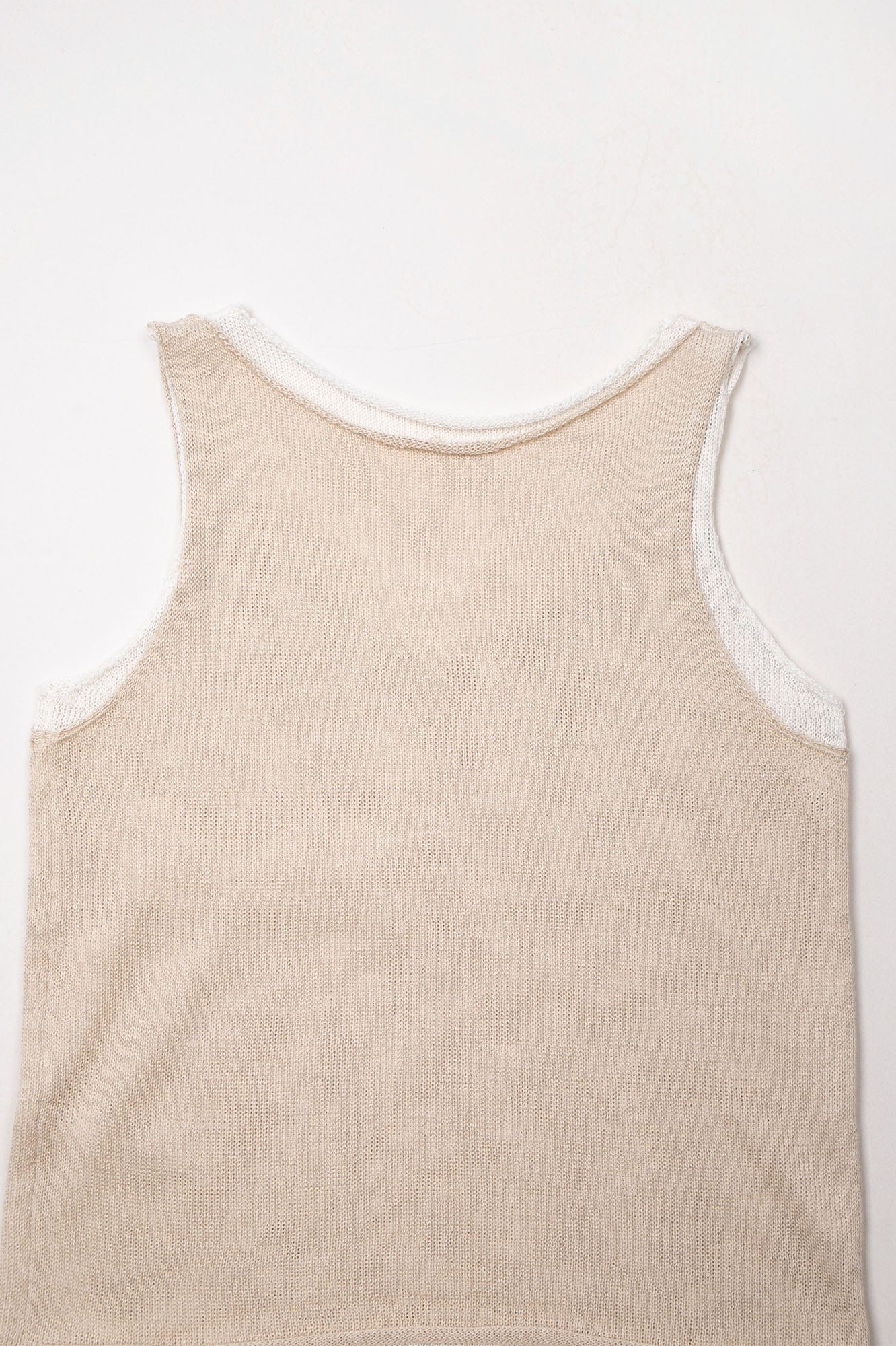 LEONSENSE Contrast Layered V-Neck Knit Tank Top