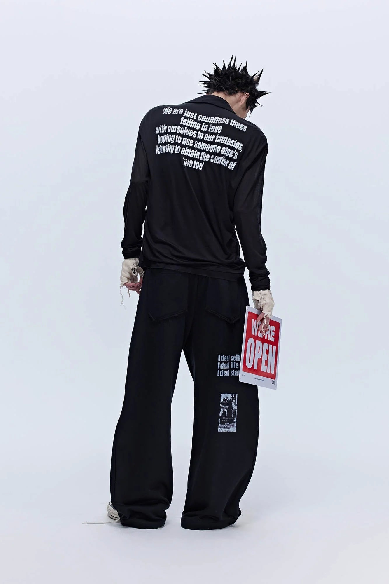 SAVAGEGROWTHWORLD Slogan Curved Drawstring Sweatpants