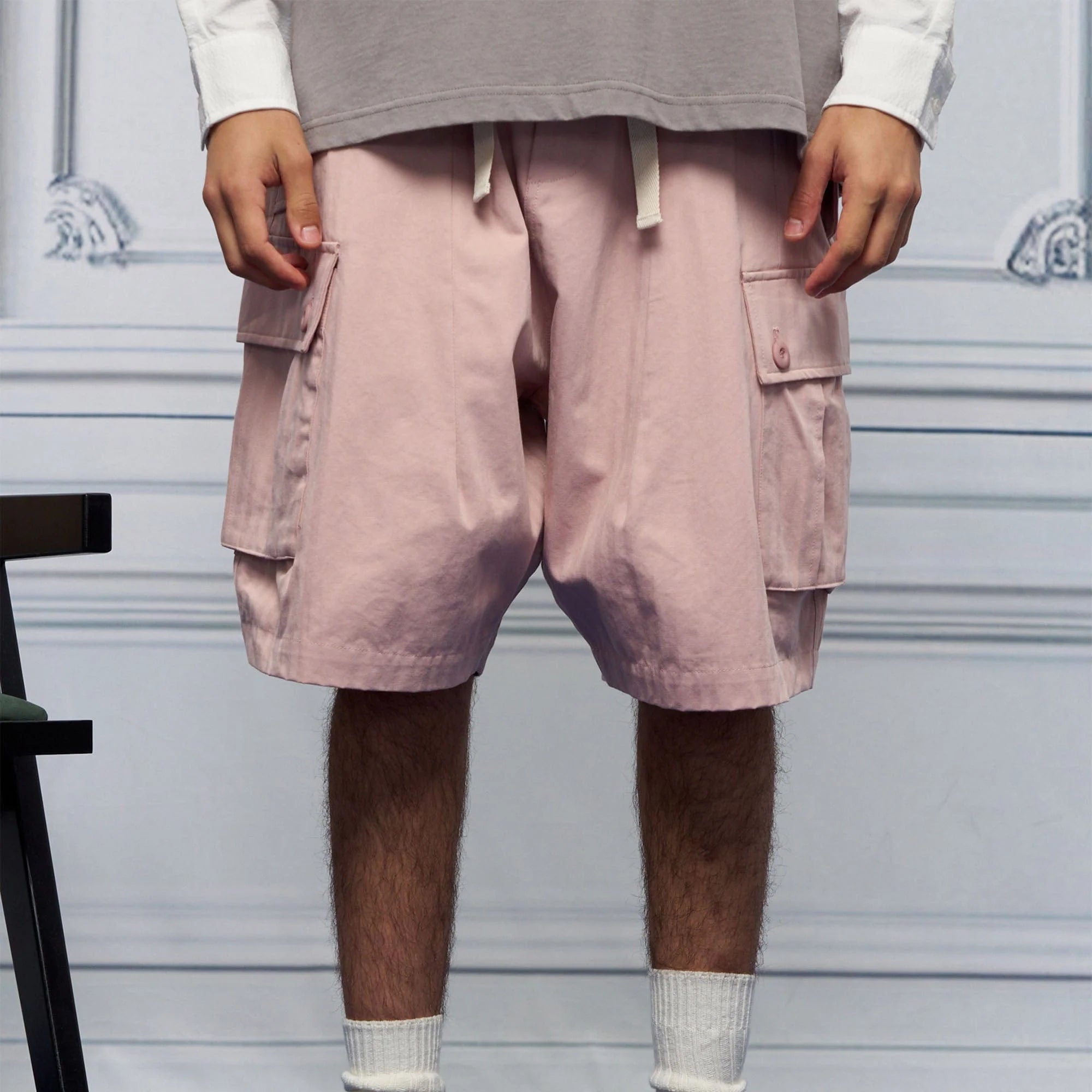 UNLIMITED MOTE Multi-Pocket Drawstring Cargo Shorts