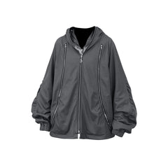 RELABEL Layered Multi-Zip Mask Hood Jacket Gray