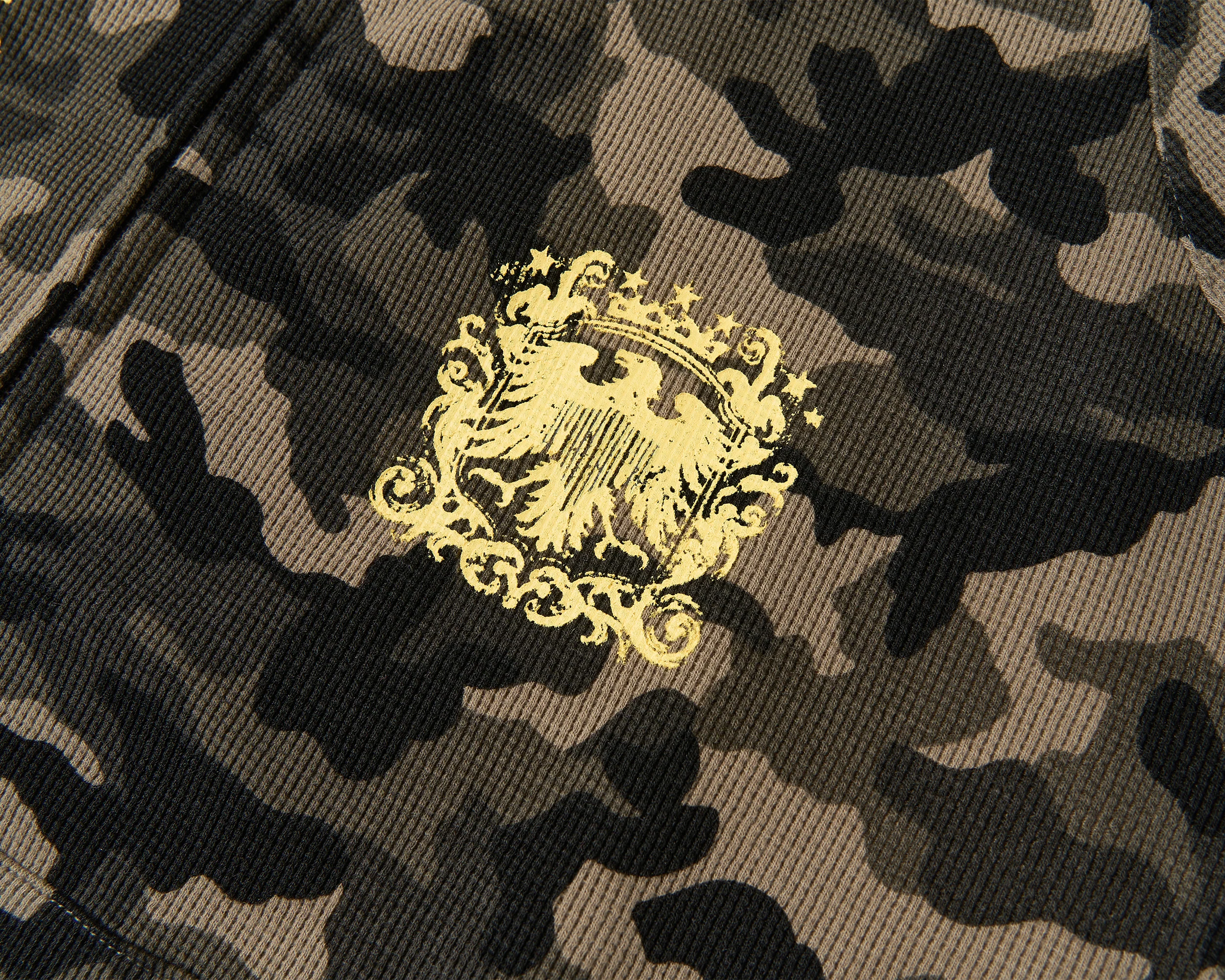 SAVAGEGROWTHWORLD Reversible Camo Waffle Hooded Jacket