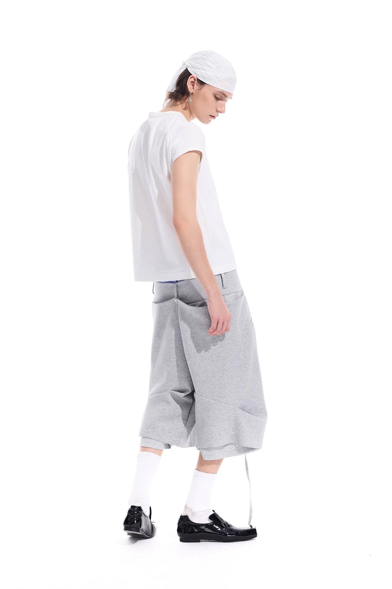 WHISTLEHUNTER Layered Crinkled Strap Shorts