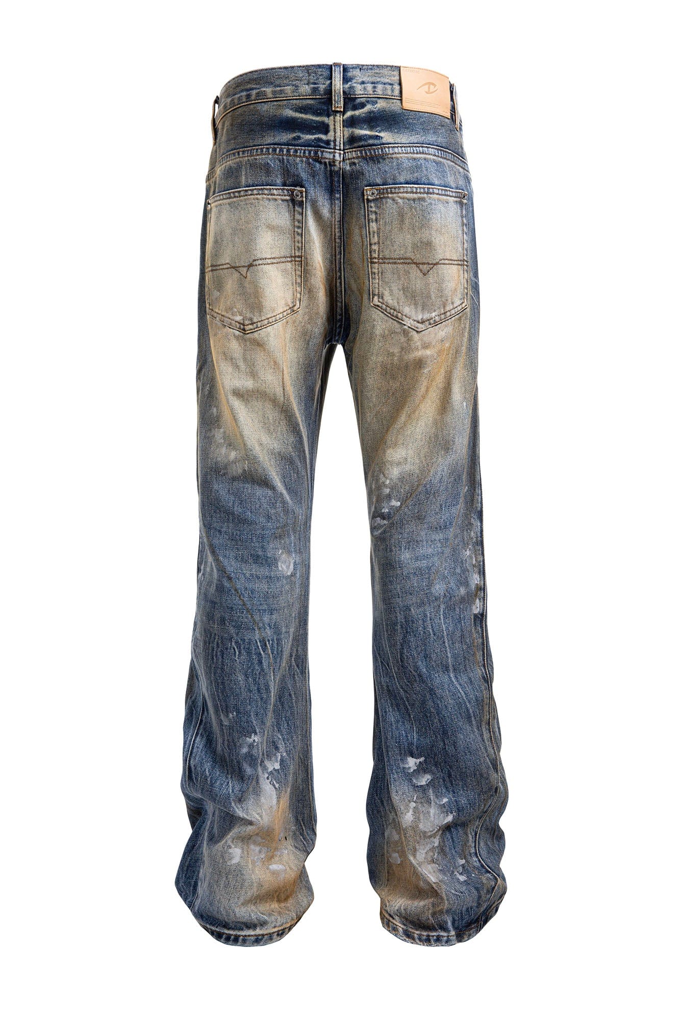 CATSSTAC Dirty Fit Distressed Curved Spliced Jeans