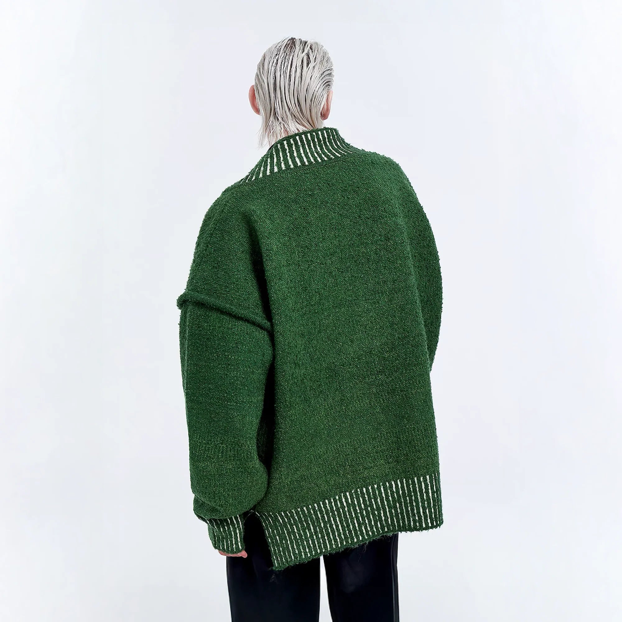 TIWILLTANG Retro Oversized V-Neck Sweater