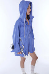ASSEEN Deconstructed Layered Placket Oversized Hood Shirt