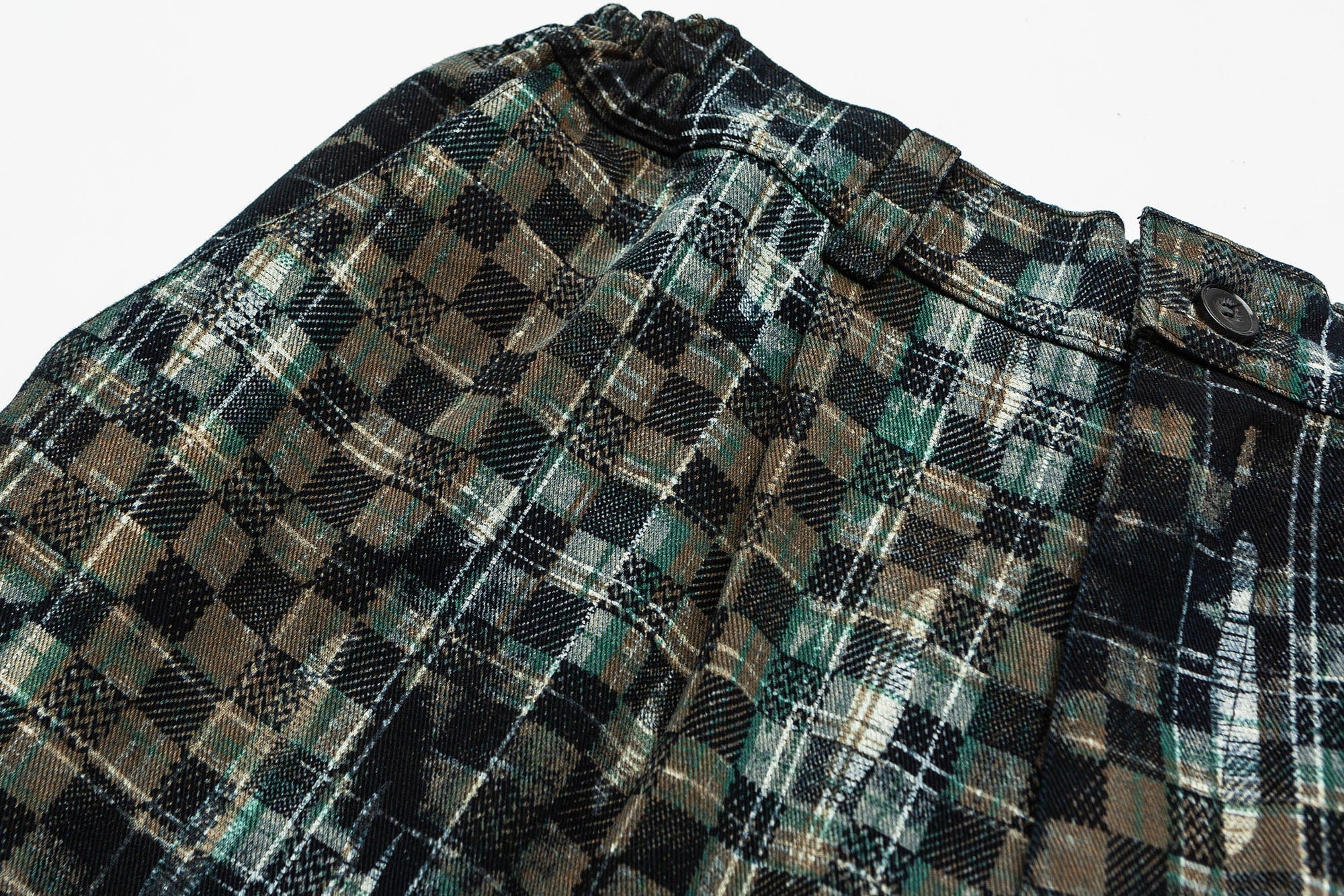 ME DA IGUAL Tie-Dye Washed Camo Checks Elastic Pants