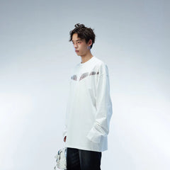 WHISTLEHUNTER Misaligned Hallucination Faux Leather Logo L/S Tee