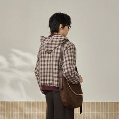 MOITIEDEPETALE Reversible Plaid Liner Hooded Jacket