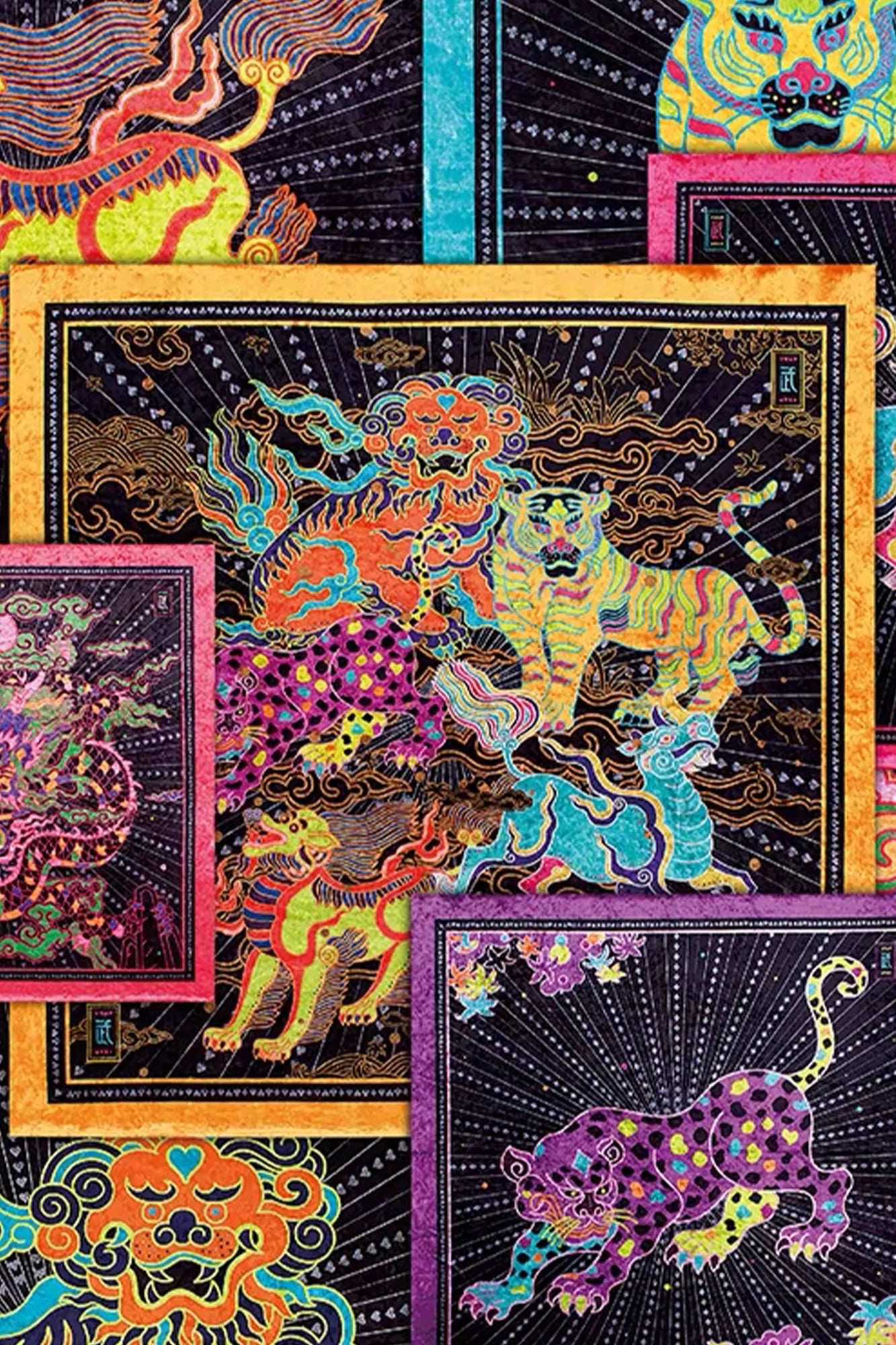 MASH UP ASIA Mythic Beast Quartet Decorative Art Print