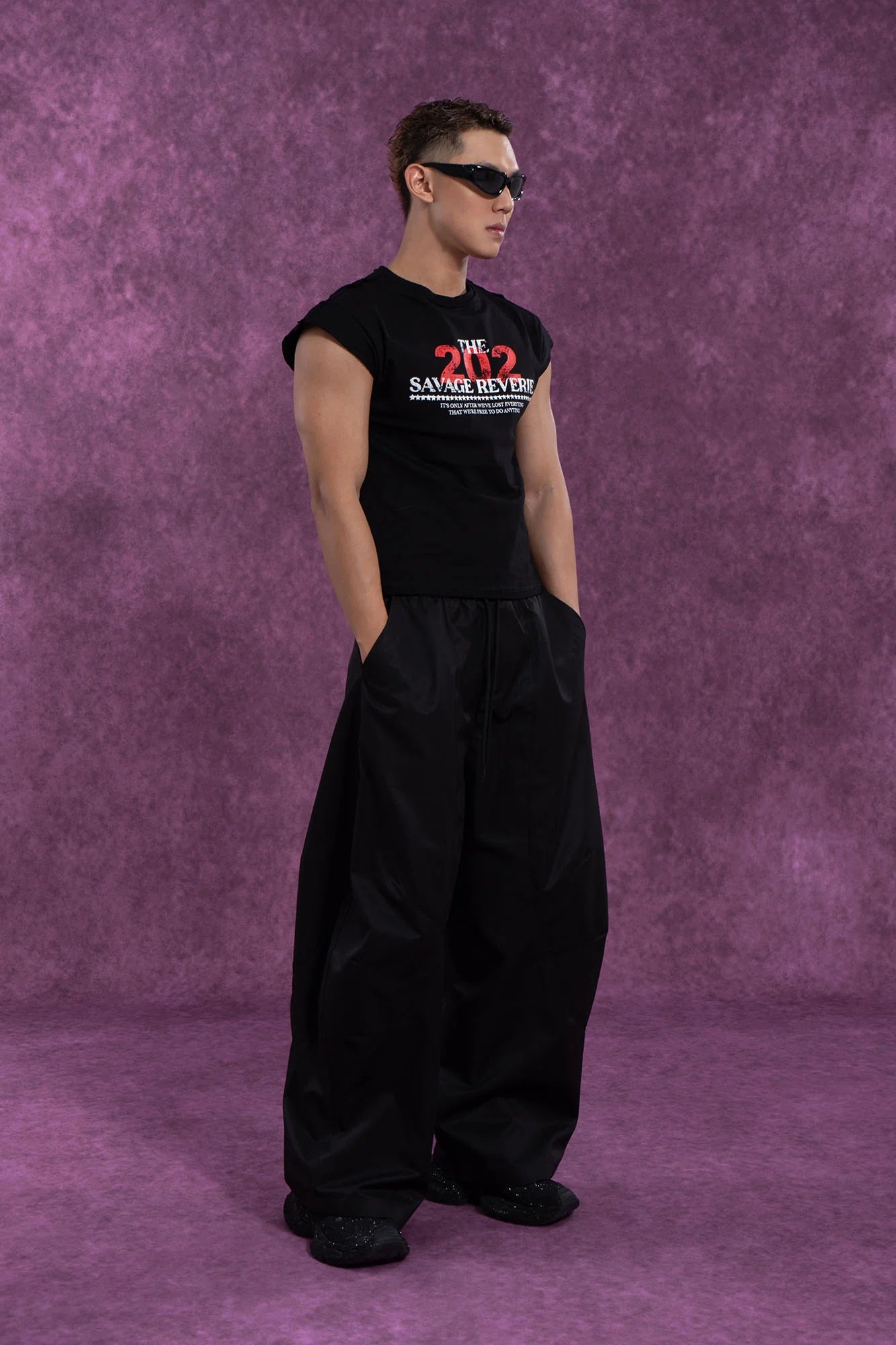 CLP Curved Panel Oversized Parachute Pants