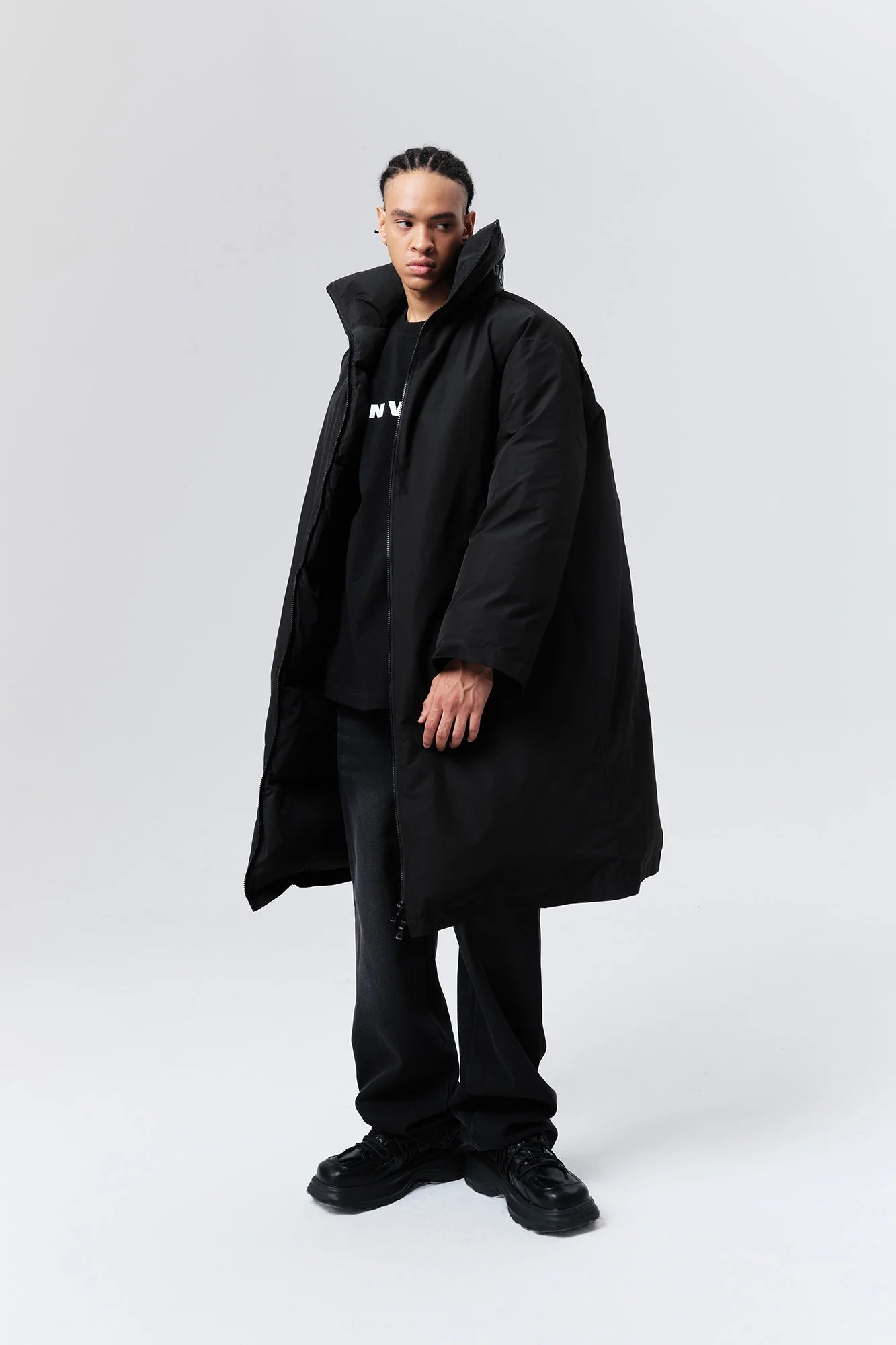 VANN VALRENCE High-Neck Oversized Long Down Coat