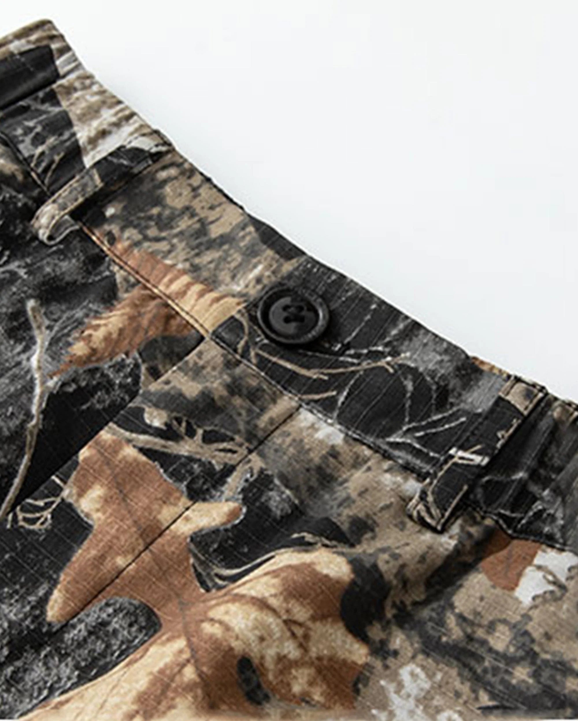 ENSHADOWER Black Camo Multi-pocket Down Pants
