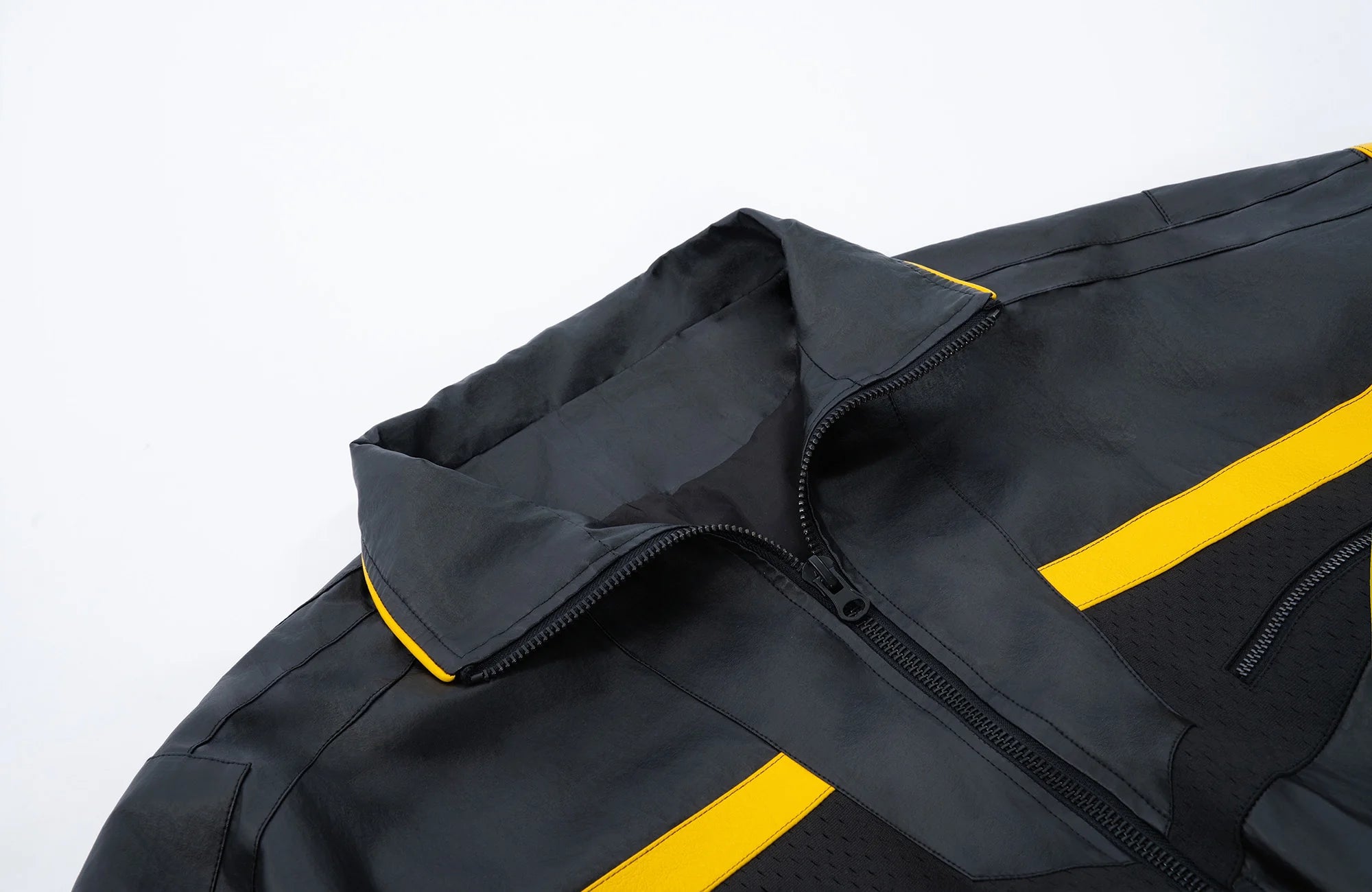 MOGONGSHE Contrast Stripe PU Moto Jacket