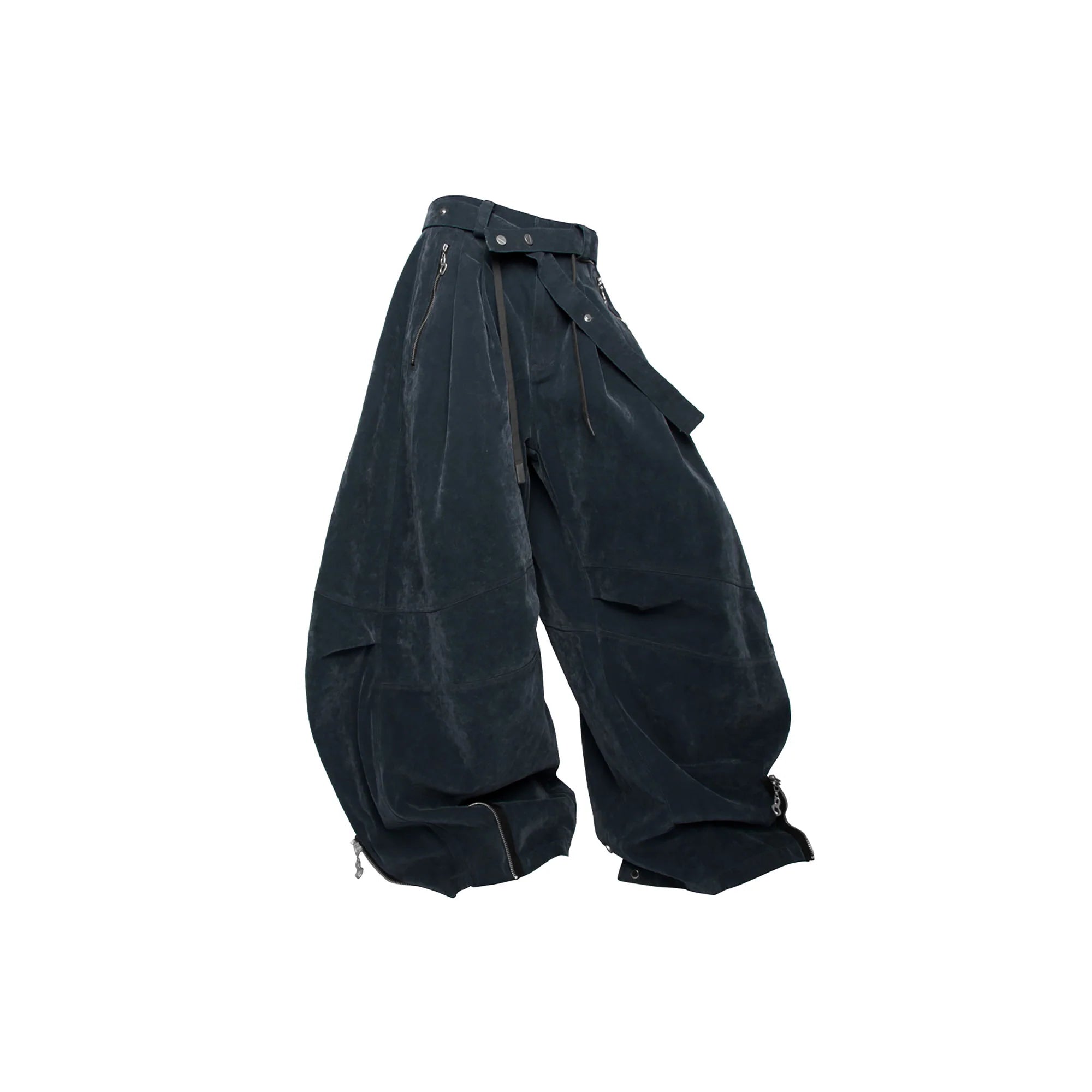 RELABEL Velour Zip-Hem Oversized Jeans