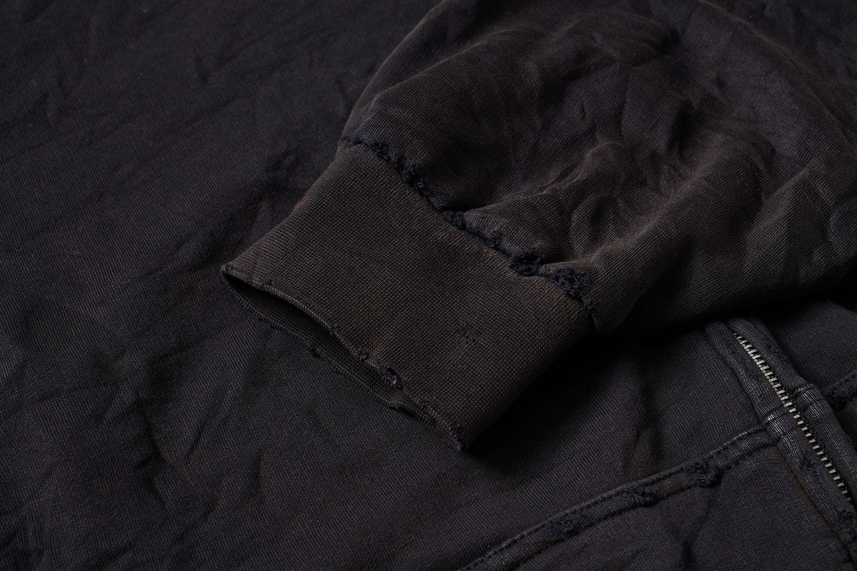 ULIPERY Distressed Crinkled Hooded Jacket