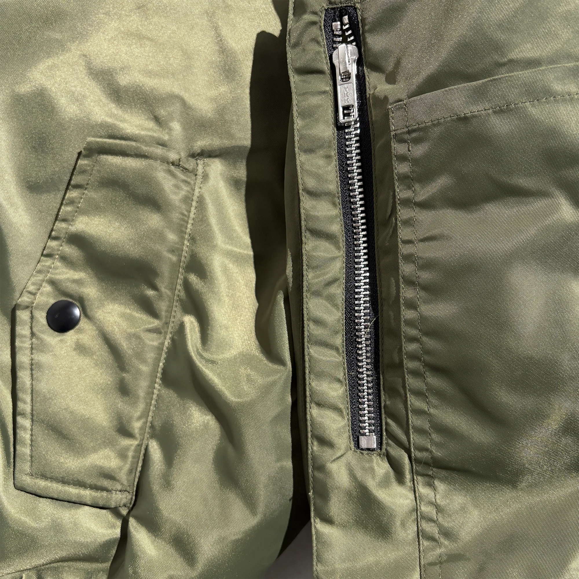 PCCVISION Tribal Embroidered Bomber Jacket Green
