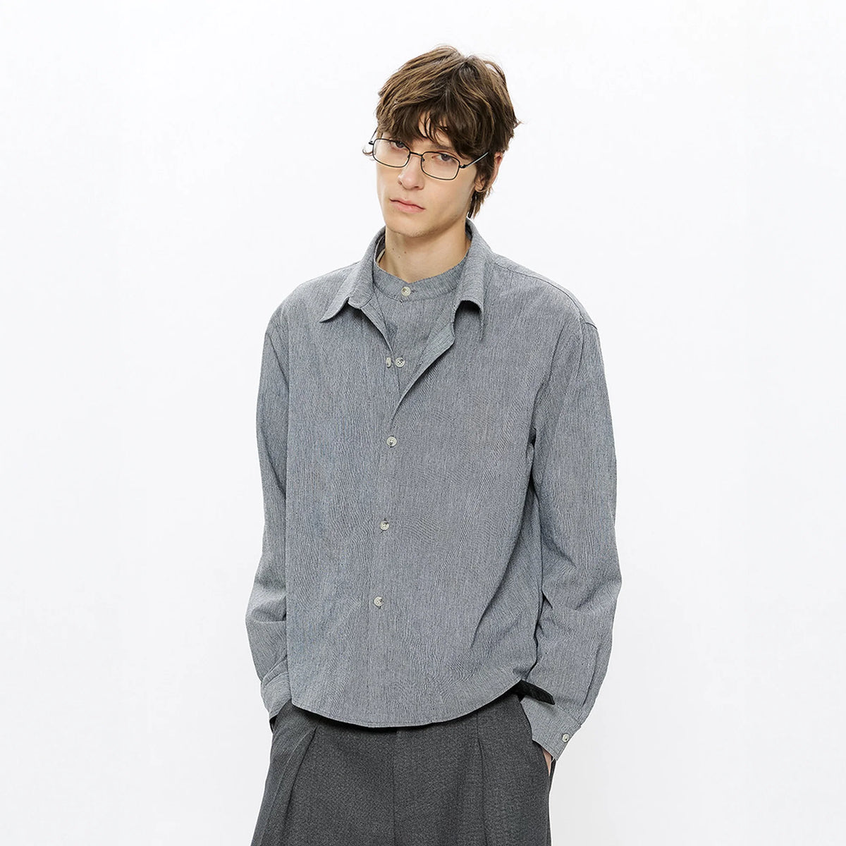 KREATE Linen Layered Check Shirt