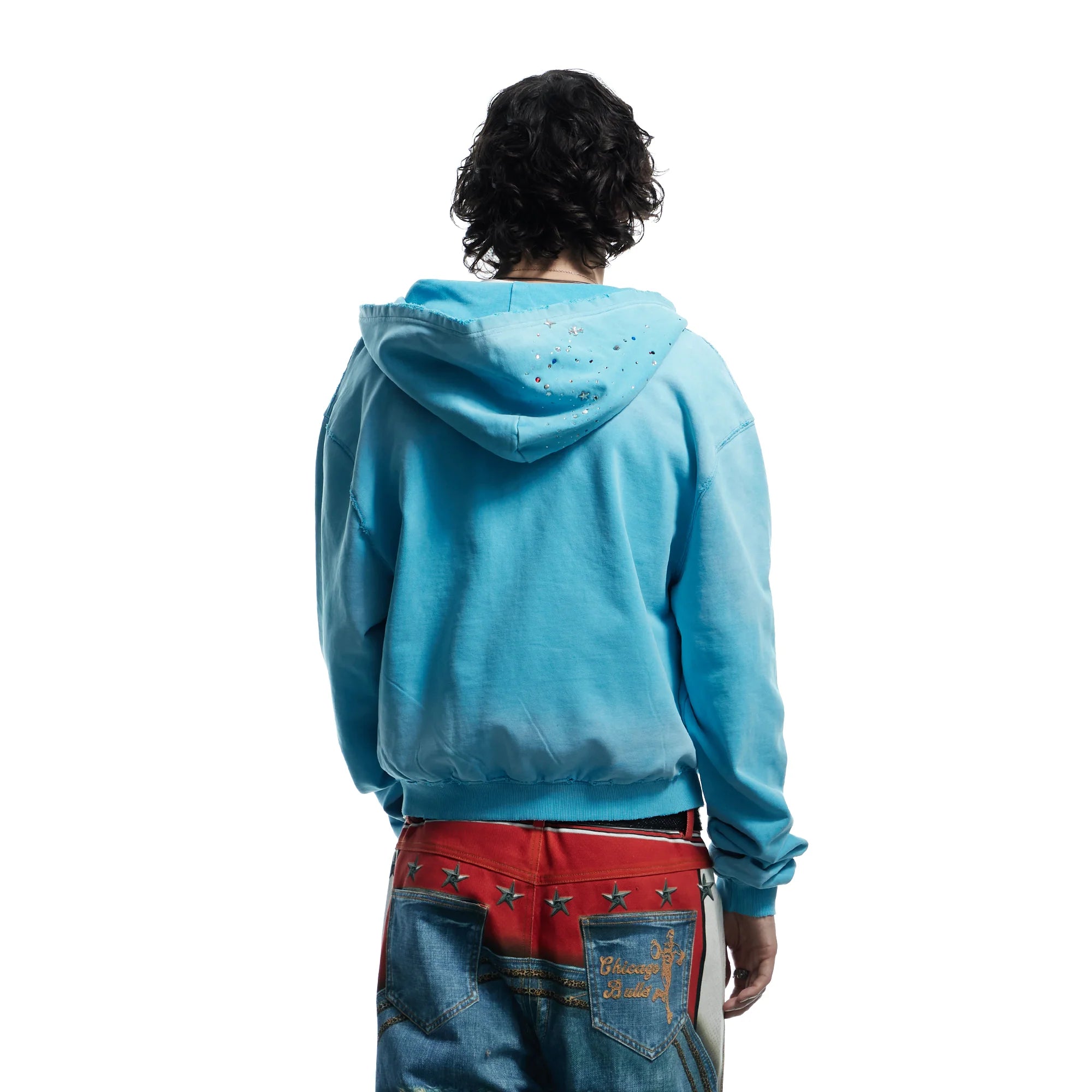 DND4DES Starry Diamond Washed Zip-Up Hoodie