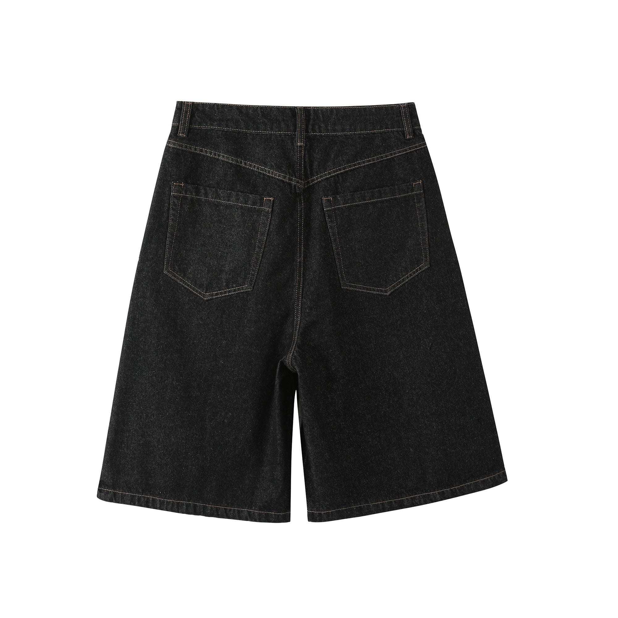 DONSMOKE Whimsical Stickers Washed Raw-Edge Shorts