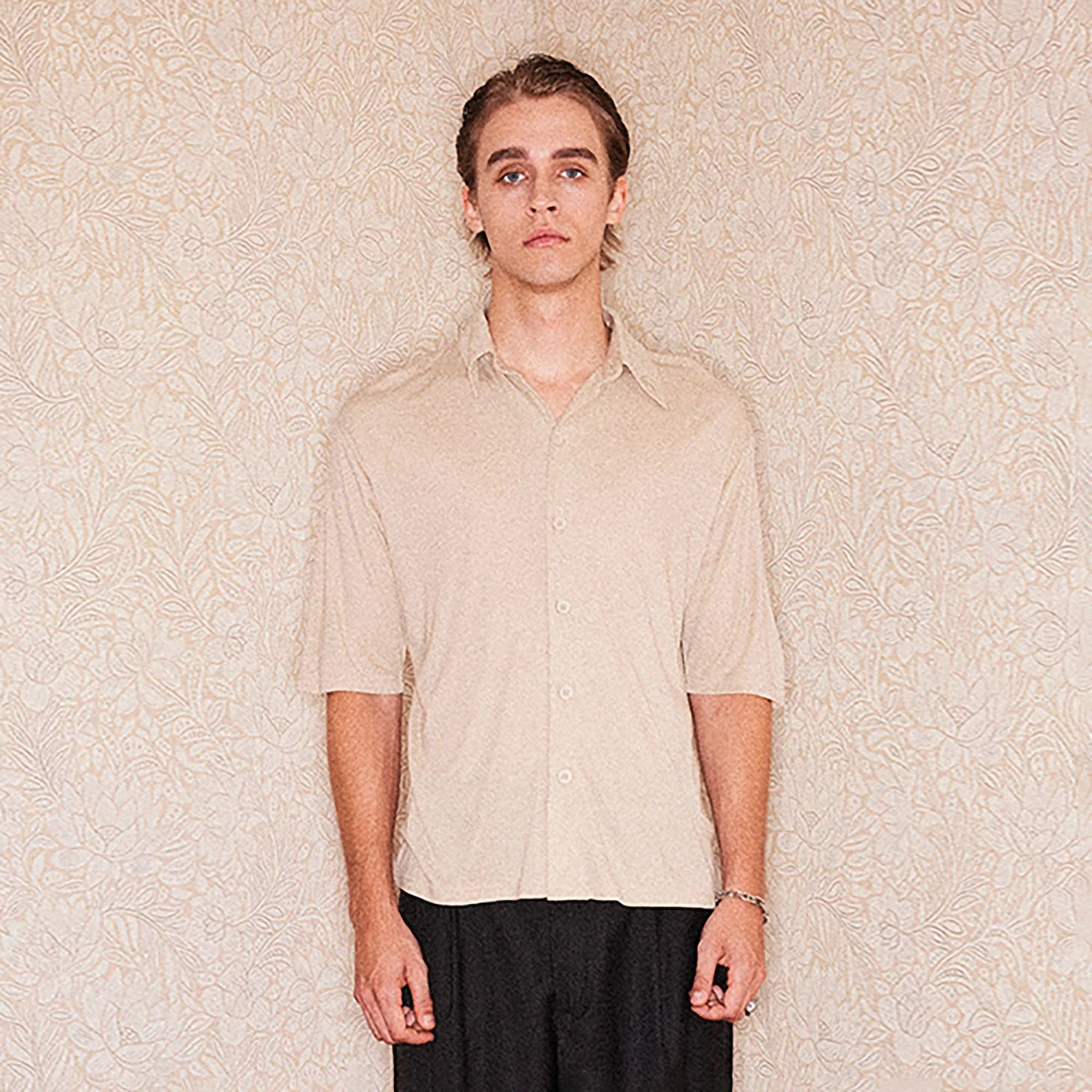 RICHILL Refined Acetate Button-Up Polo Half Shirt