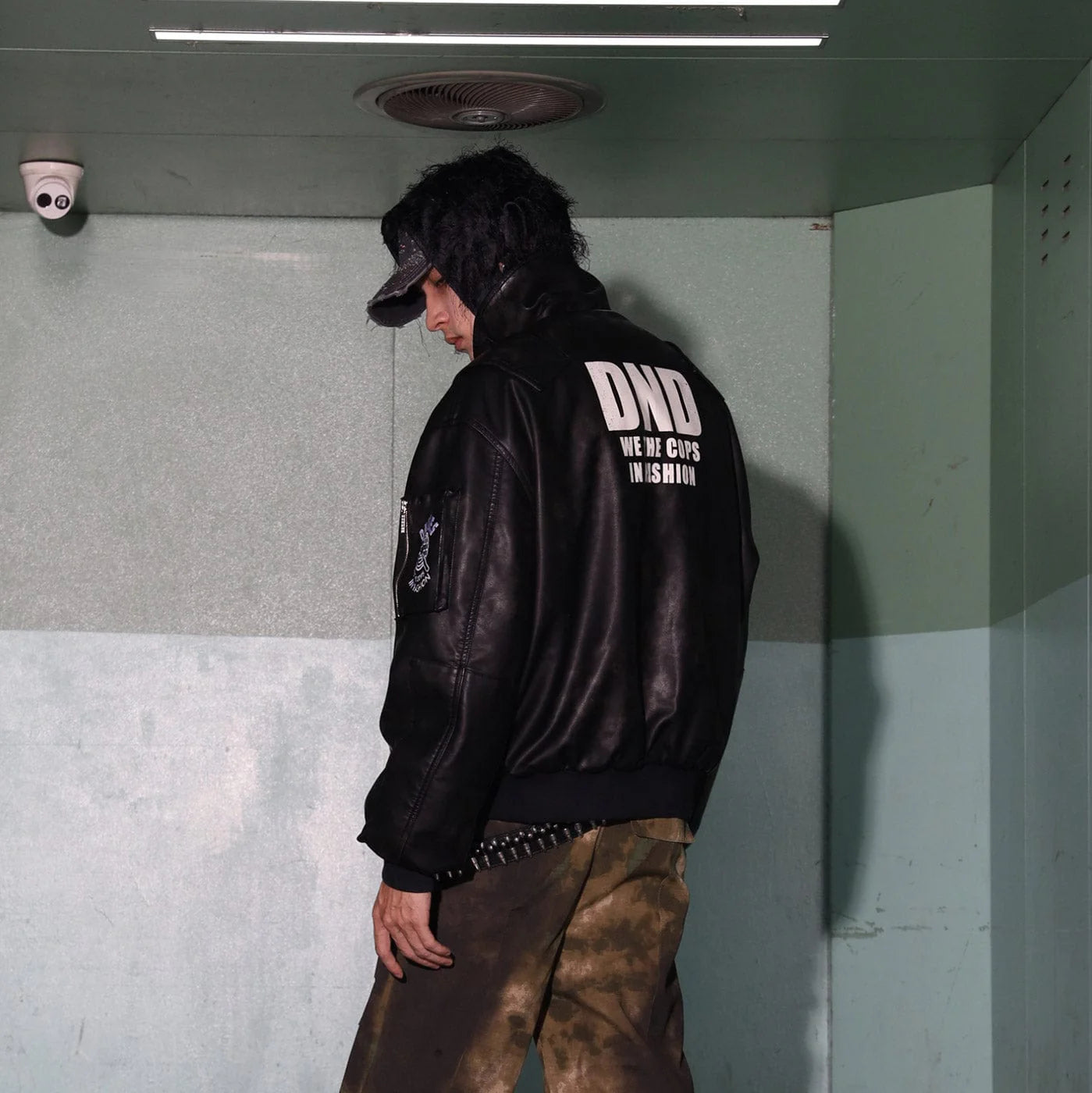 DND4DES Battle Field Faux Leather Bomber Jacket