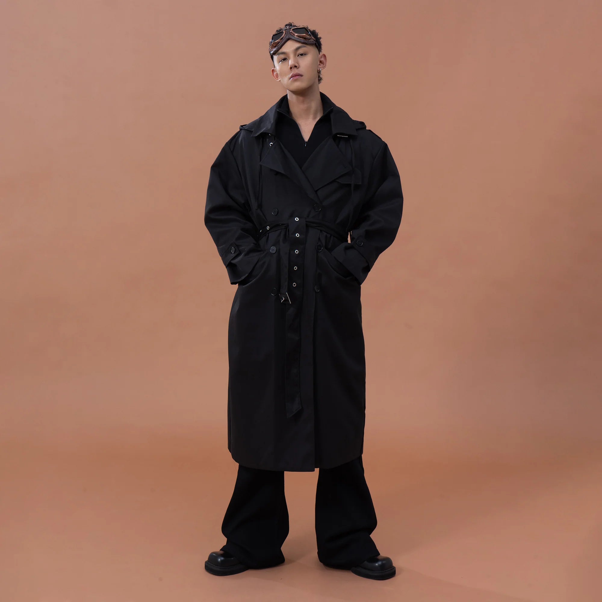 CLP Utility Belted Hooded Trench Coat