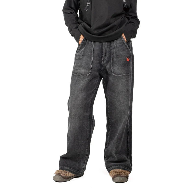 NERHI Classic Washed Straight-Leg Jeans
